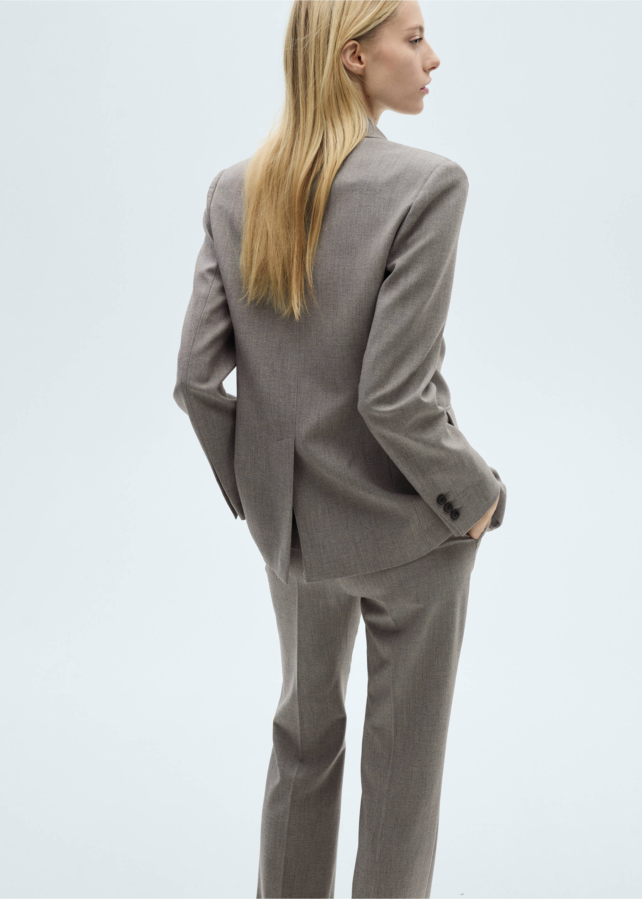 Straight jacket with flap pockets - Reverse of the article, Grey. Ref: 87085139-00.