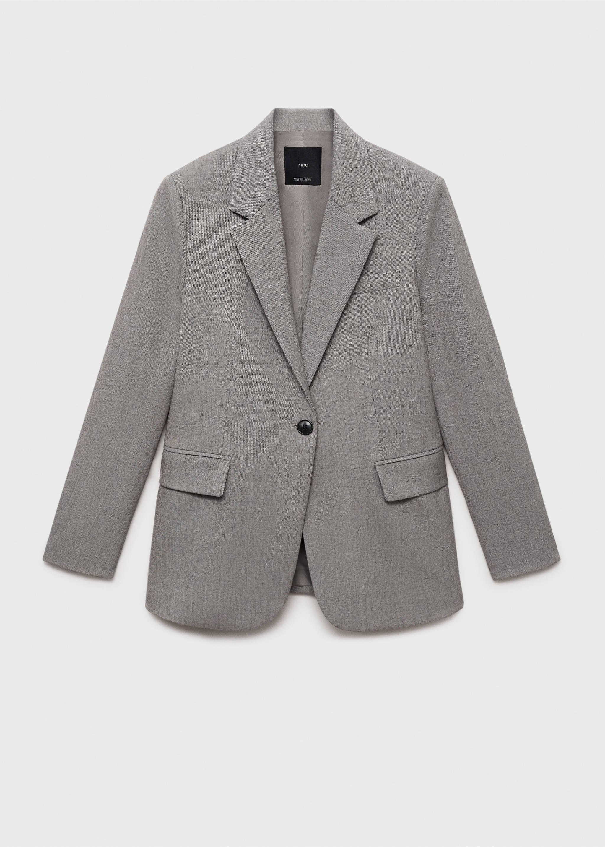 Blazer droit avec poches à rabat - Article sans modèle, Gris. Ref: 87085139-00.