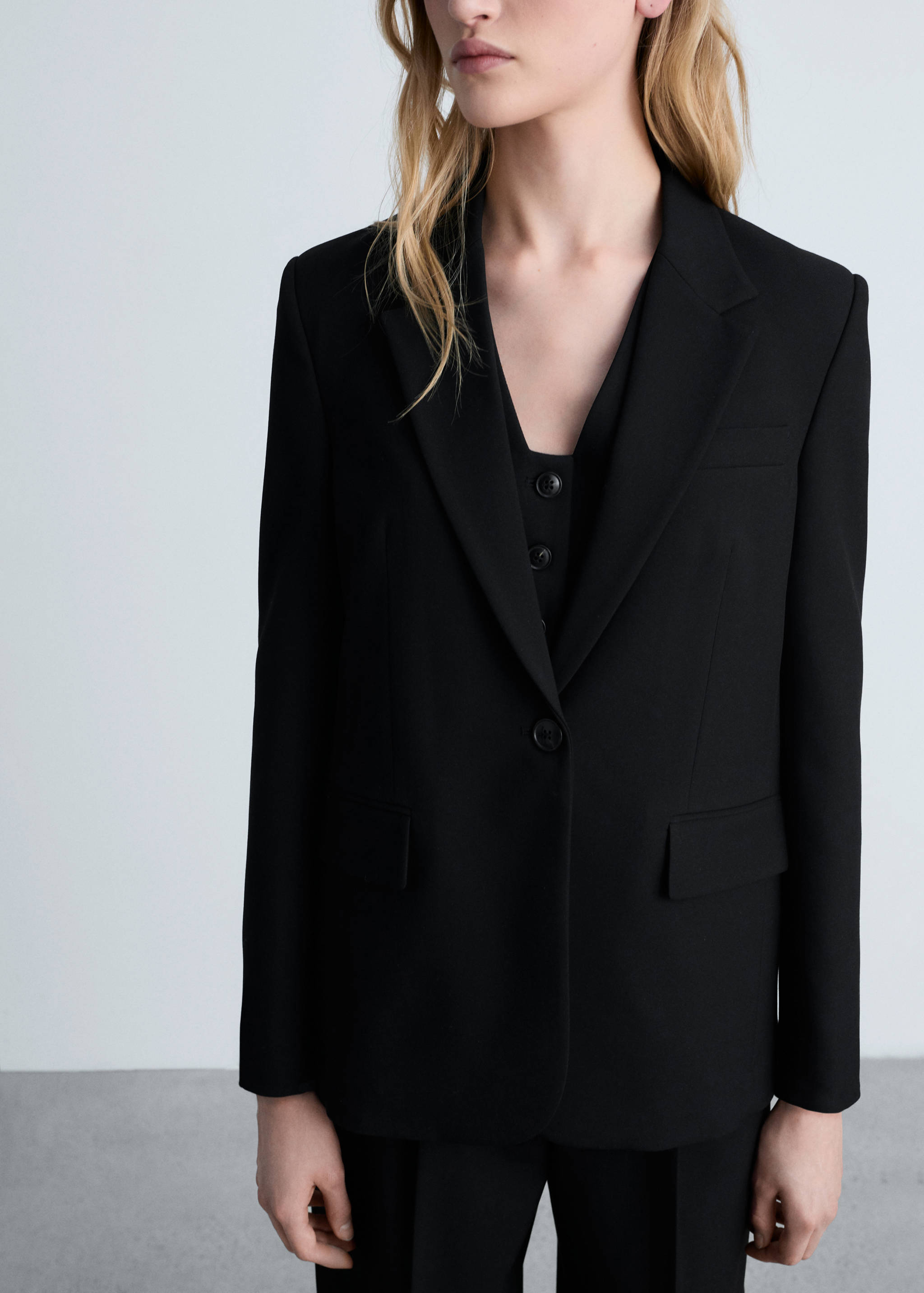 Rovný blejzr s kapsami s patkou - Detail zboží 6