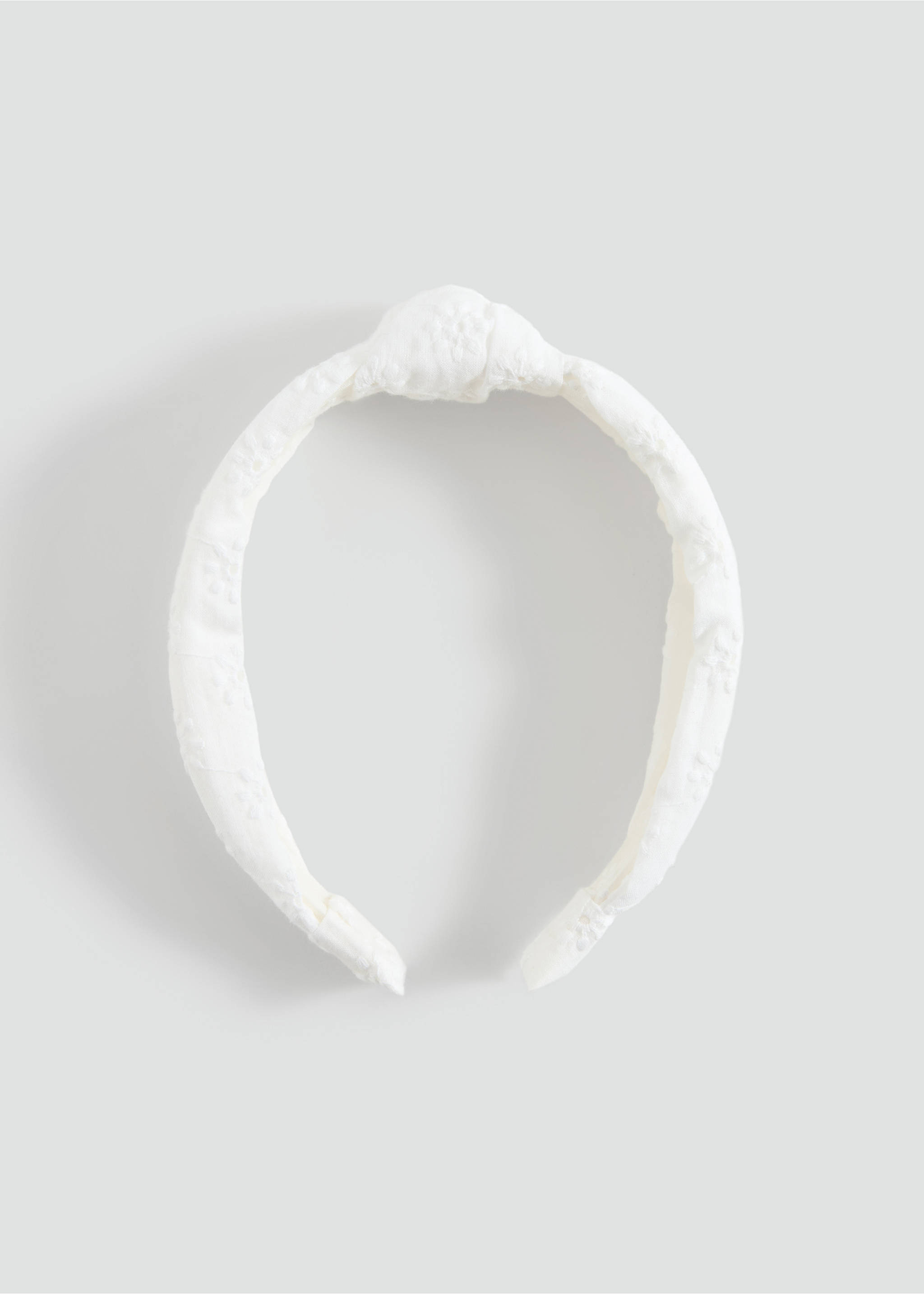 Knotted cotton headband - Article without model, White. Ref: 87085140-00.