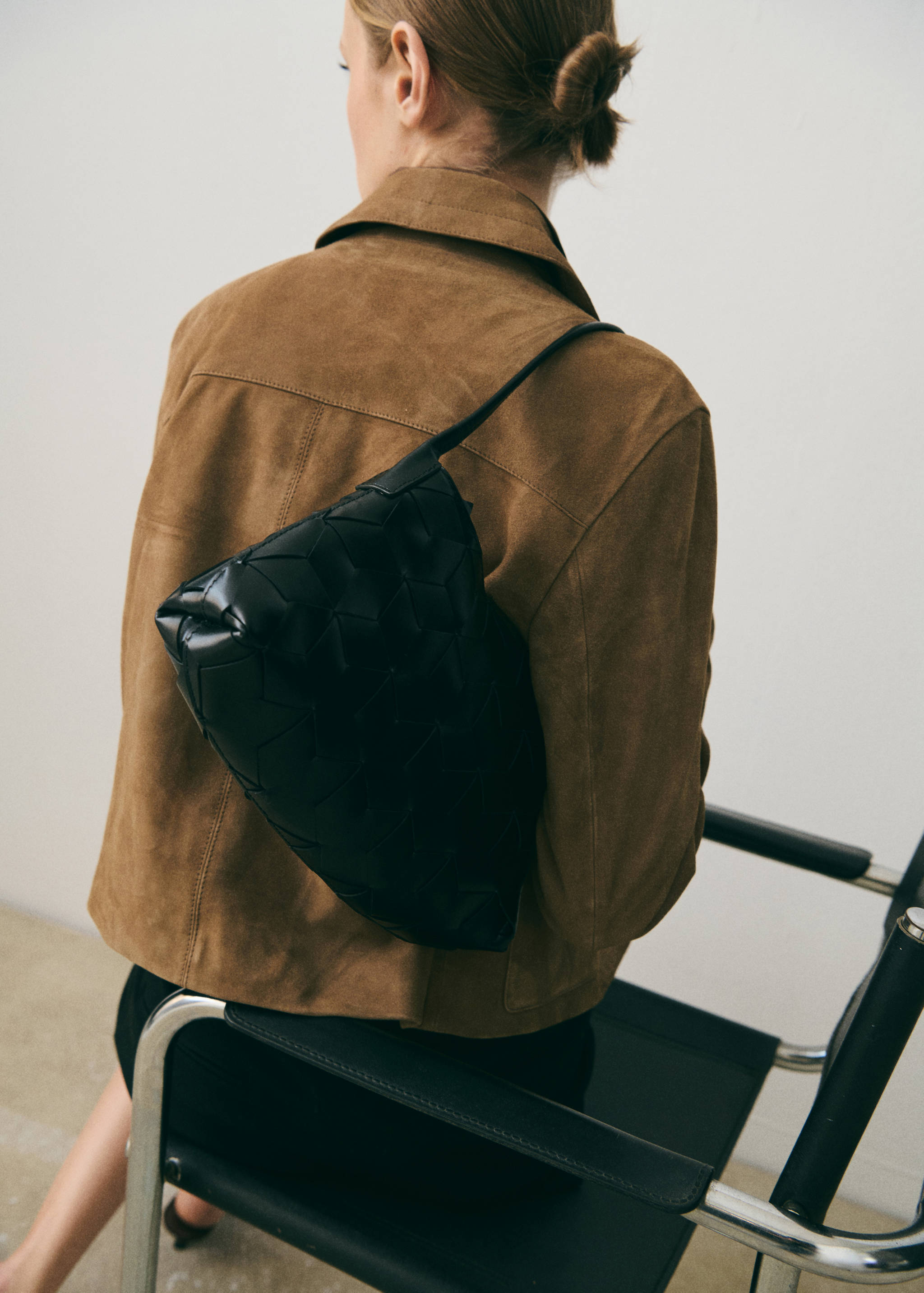 Sac porté épaule cuir tressé - Plan général