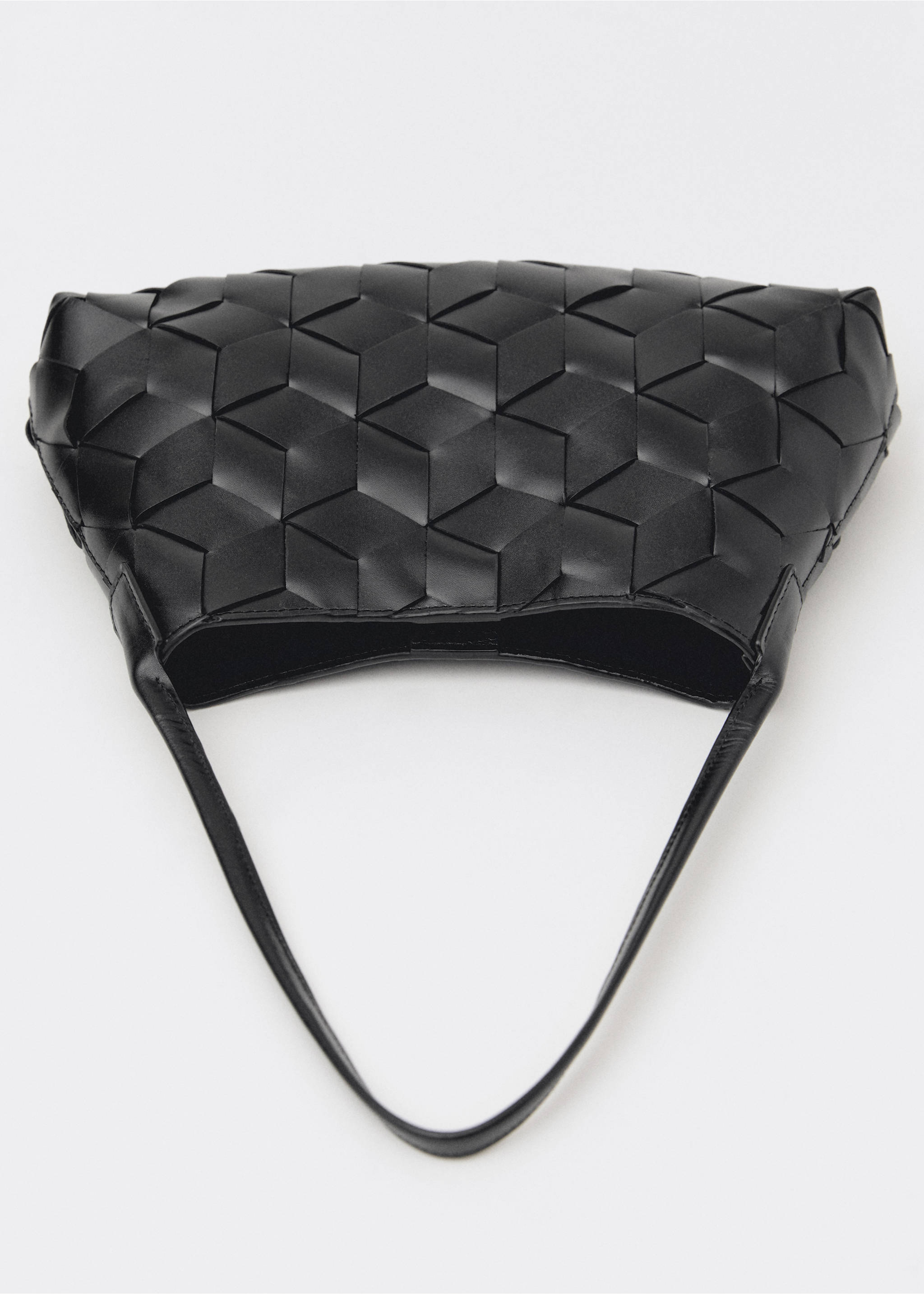 Sac porté épaule cuir tressé - Détail de l'article 4, Noir. Ref: 87085141-00.
