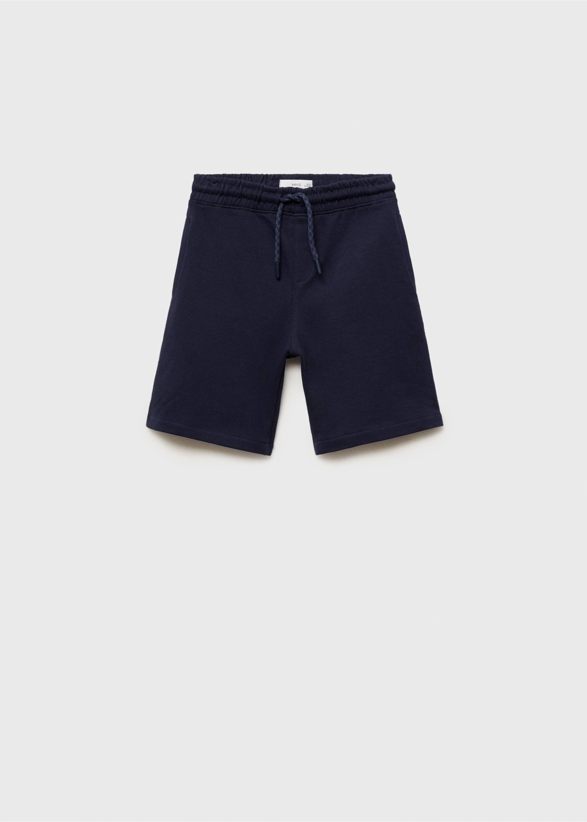 Cotton shorts with drawstring - Article without model, Dark Navy. Ref: 87085142-00.