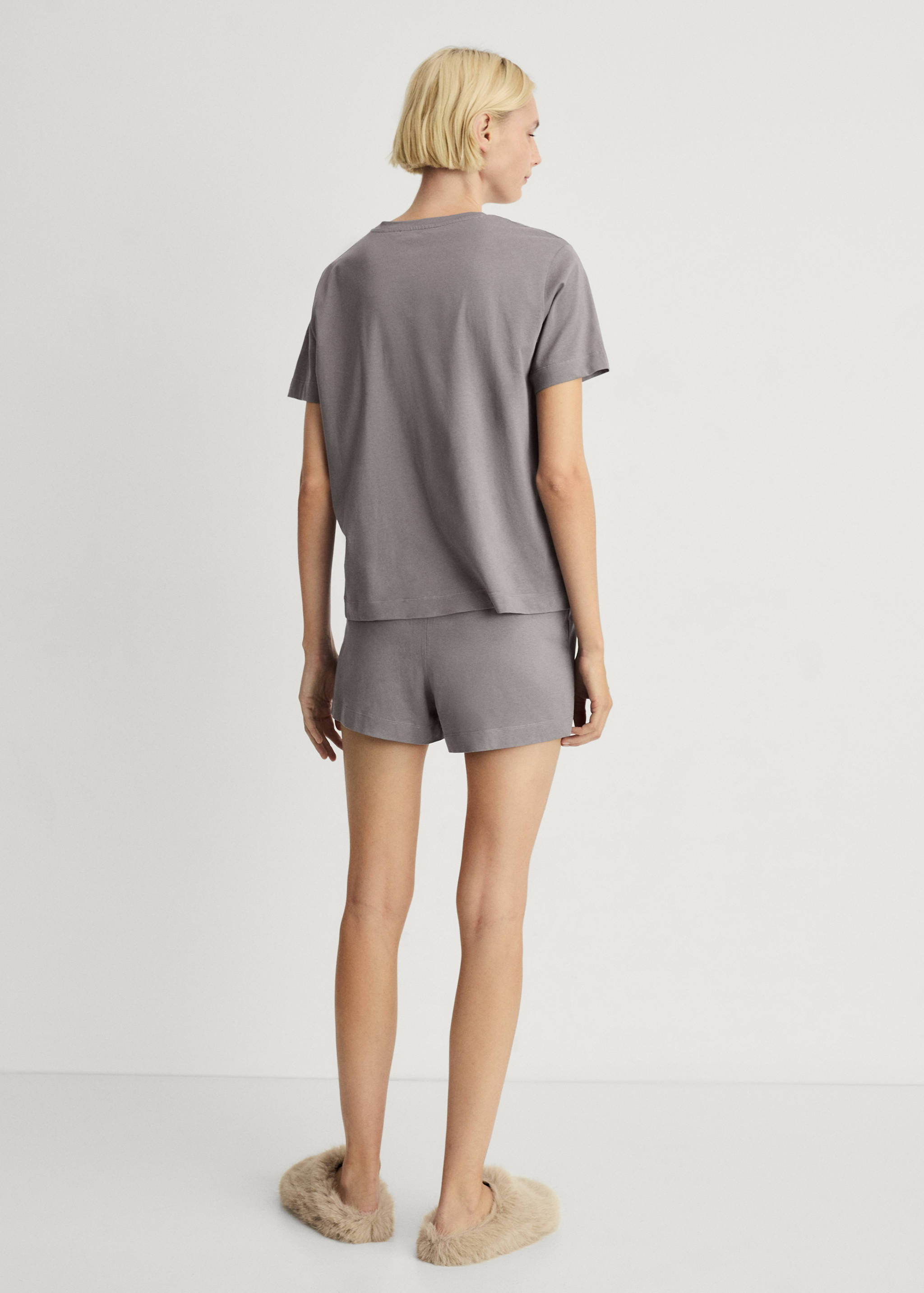 Tweedelige korte katoenen pyjama - Achterkant van het artikel