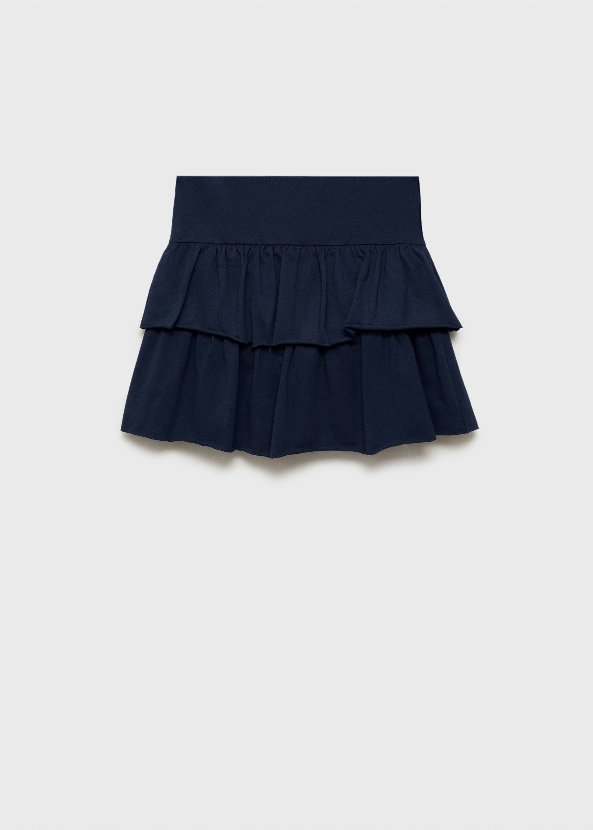Ruffled mini-skirt trousers - Article without model, Dark Navy. Ref: 87085727-00.