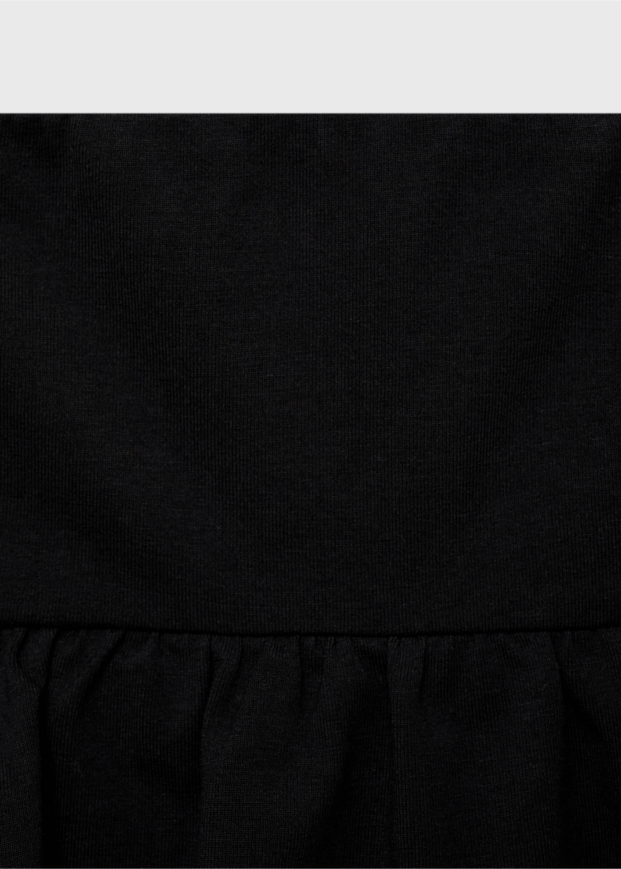Ruffled mini-skirt trousers - Details of the article 8, Black. Ref: 87085727-00.