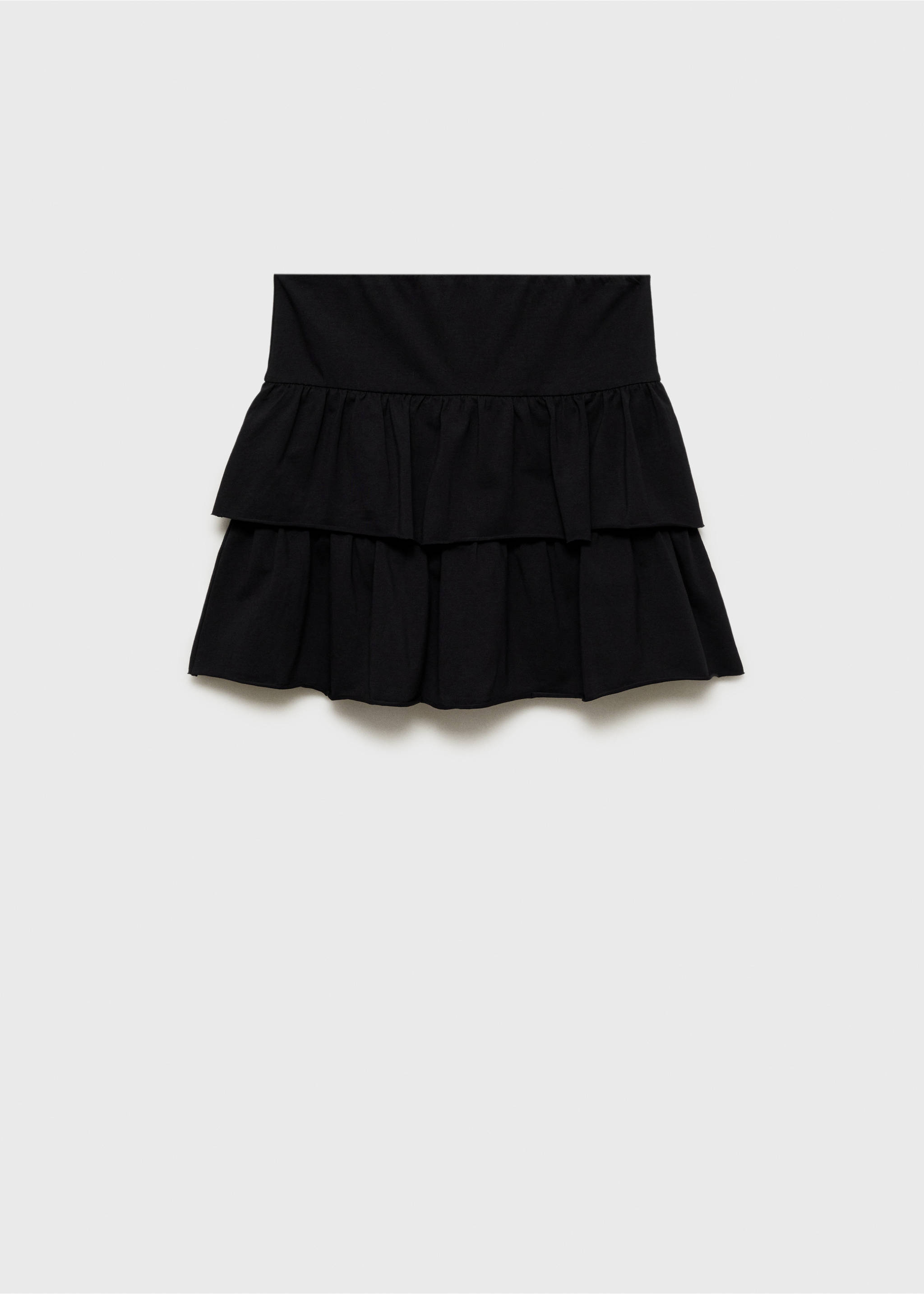 Ruffled mini-skirt pants - Article without model, Black. Ref: 87085727-00.