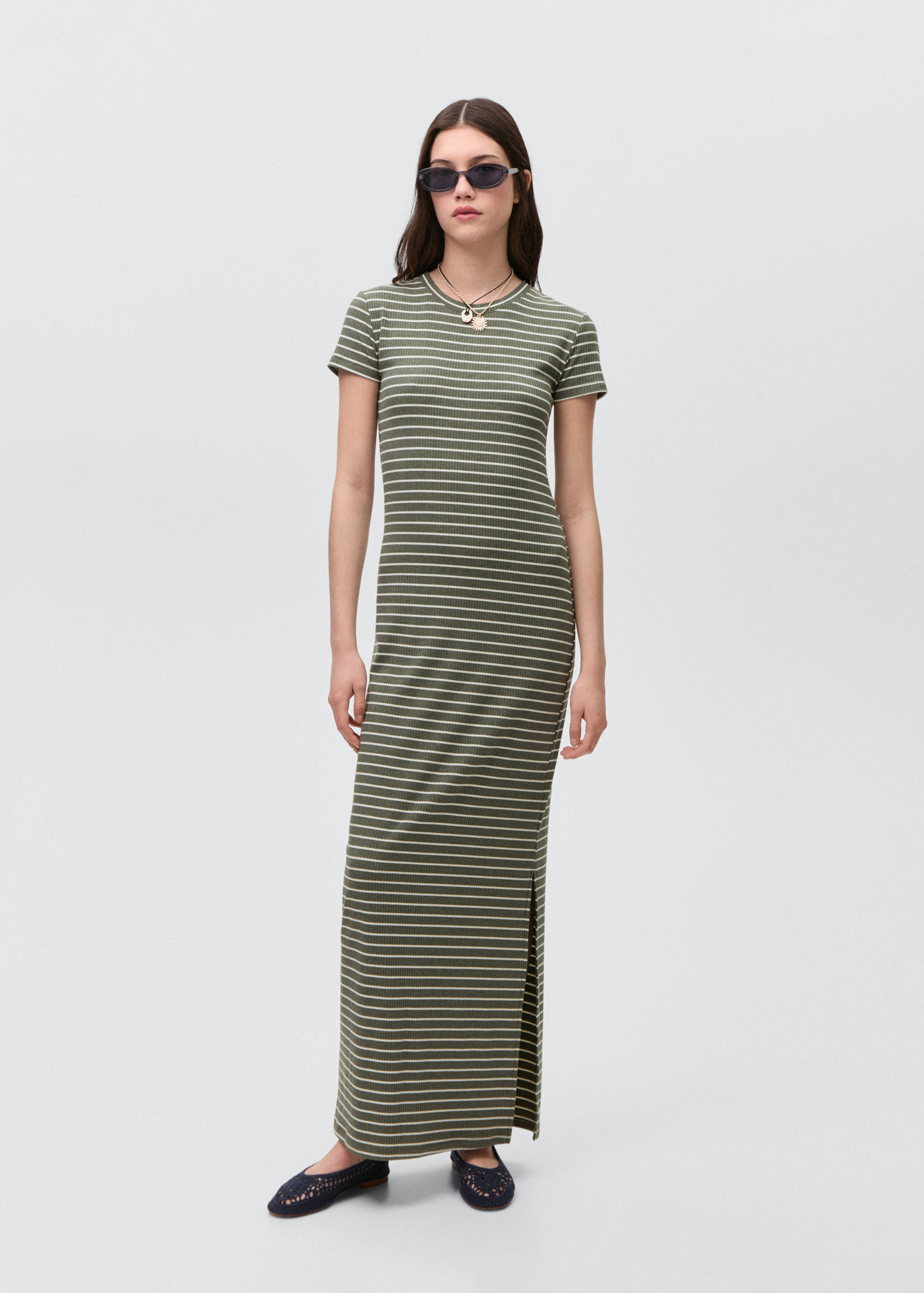 Striped long dress - General plane