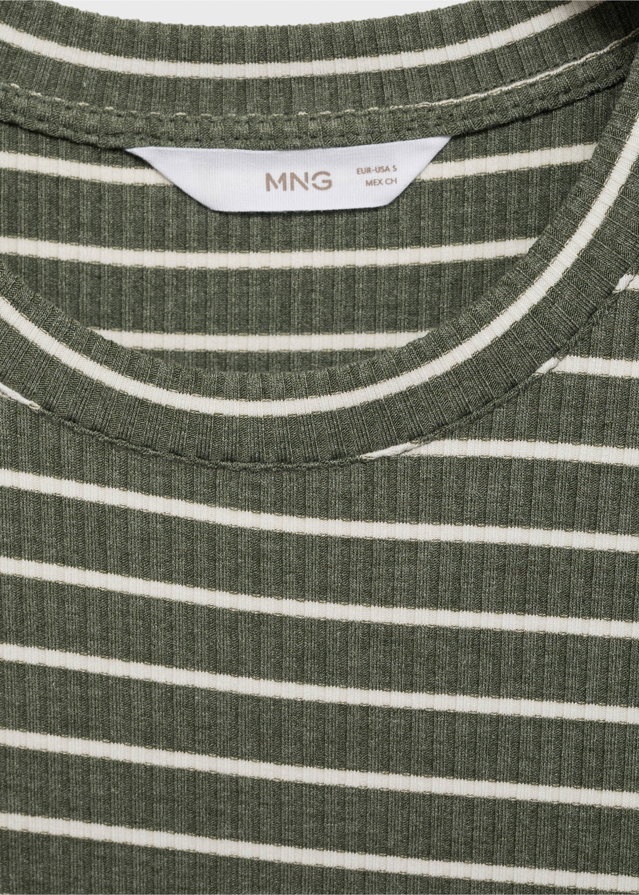 Długa sukienka w paski - Szczegóły artykułu 8, Khaki. Ref: 87085728-00.