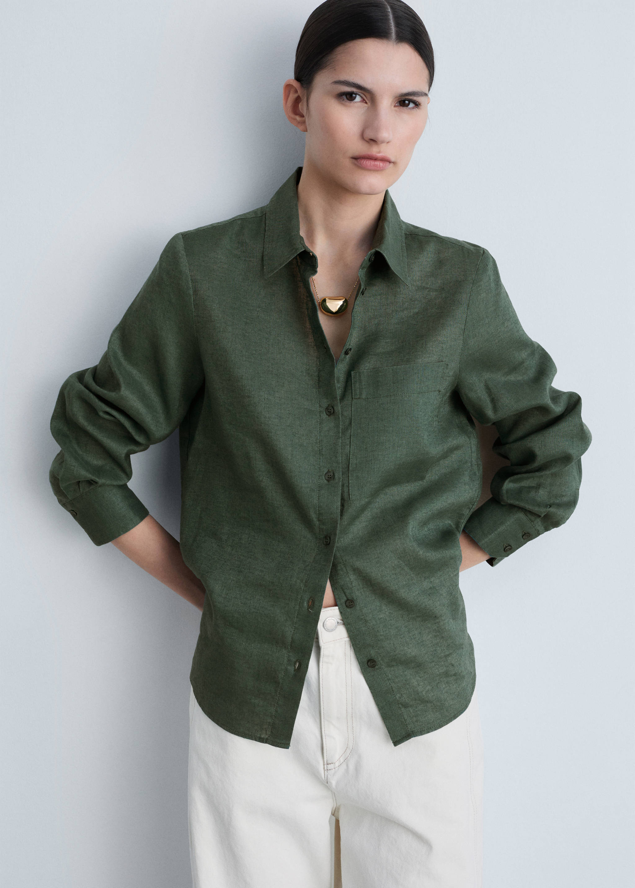 Pocket linen shirt - Medium plane