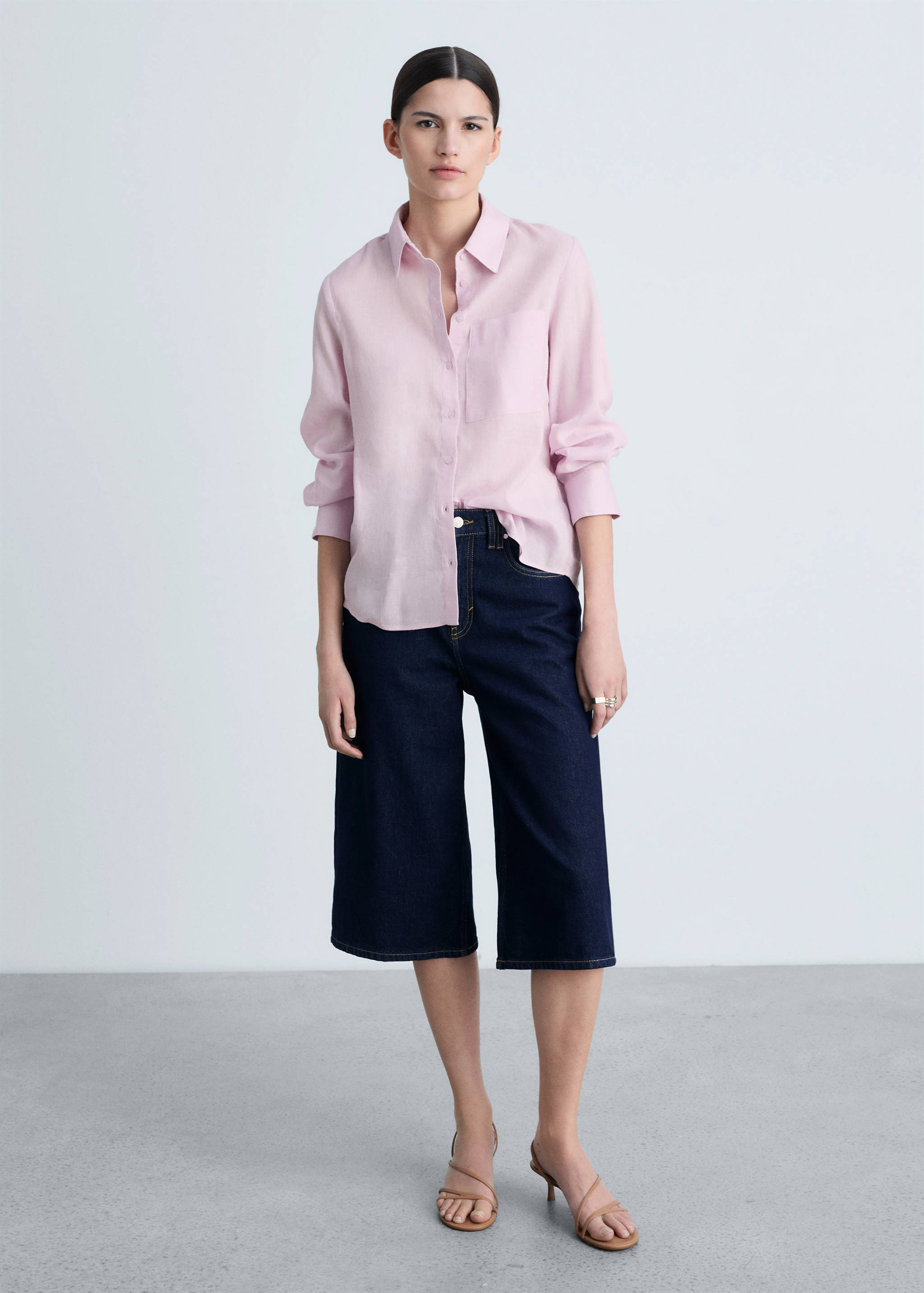 Pocket linen shirt - General plane