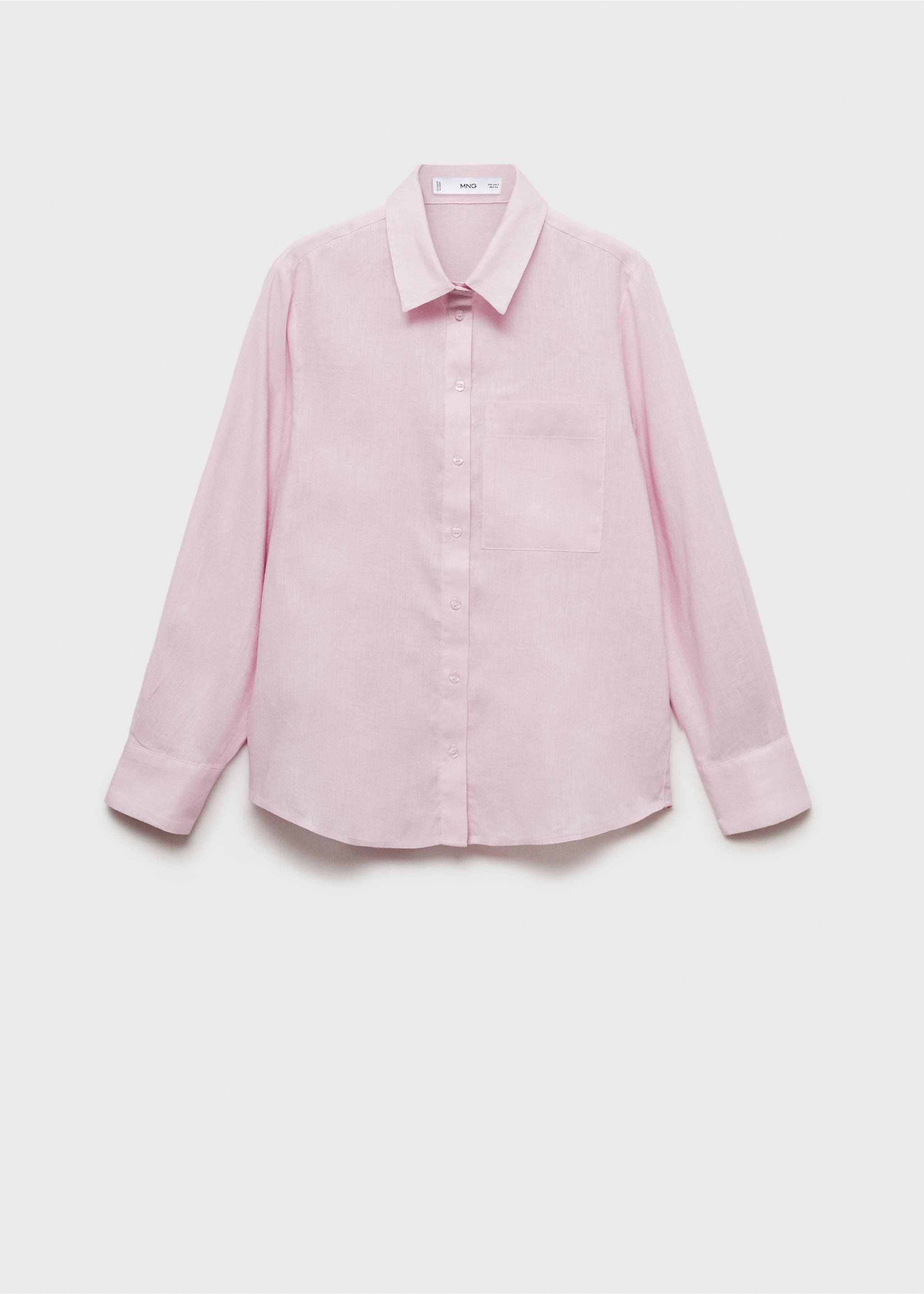 Pocket linen shirt - Article without model, Lilac. Ref: 87085729-00.