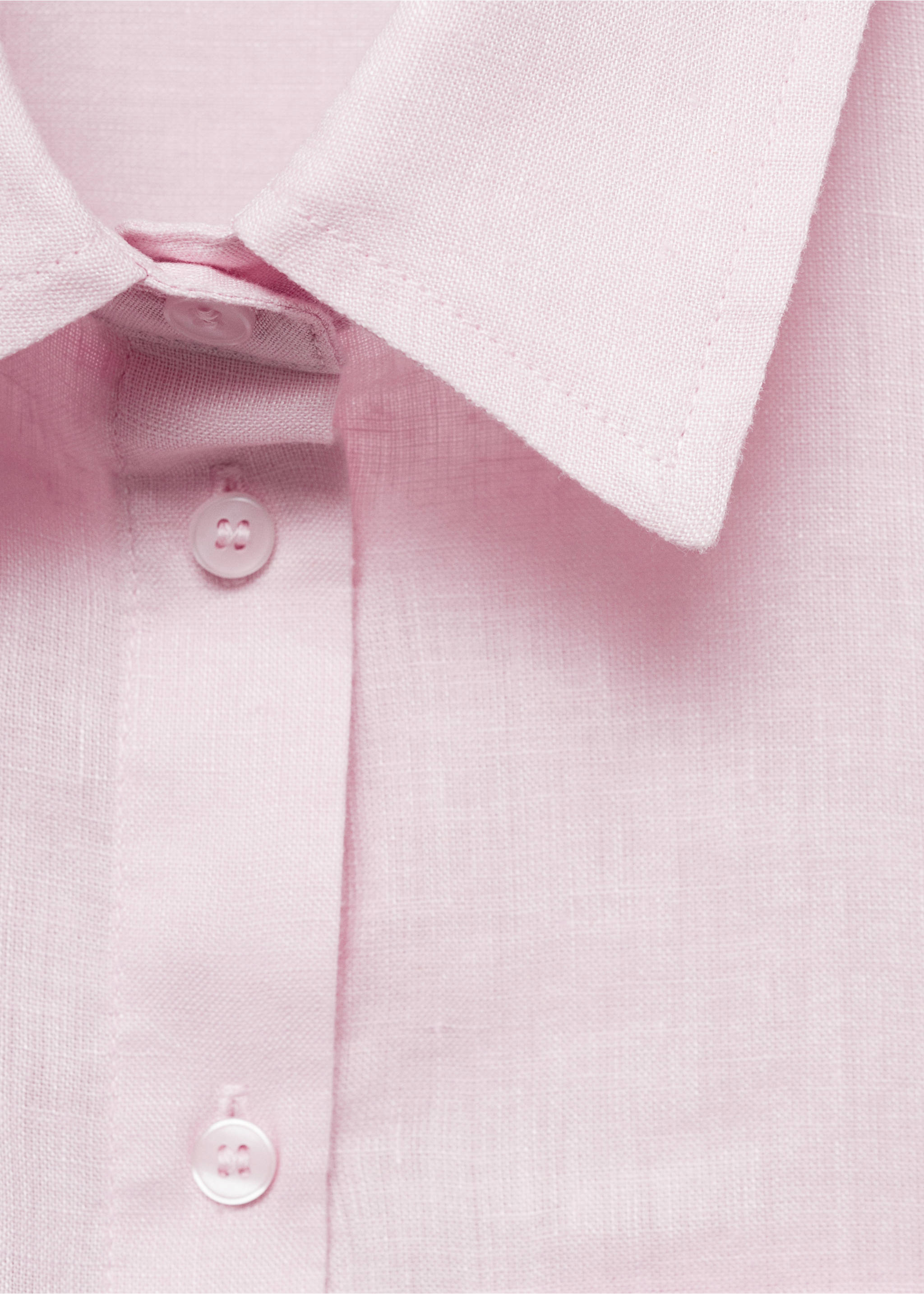 Pocket linen shirt - Details of the article 8, Lilac. Ref: 87085729-00.