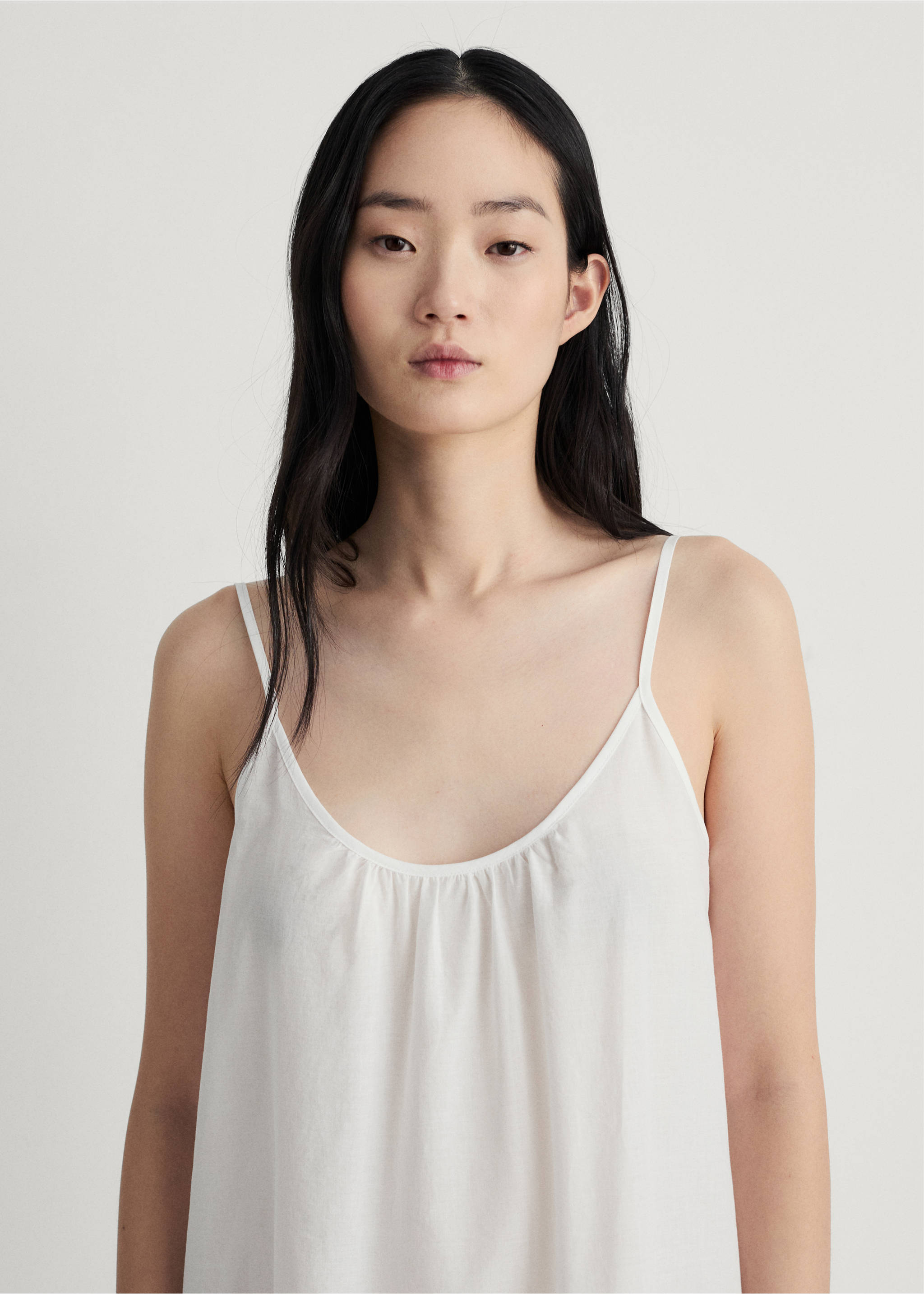 Pántos pamut hálóing - Felezősík, Fehér. Ref: 87085731-00.