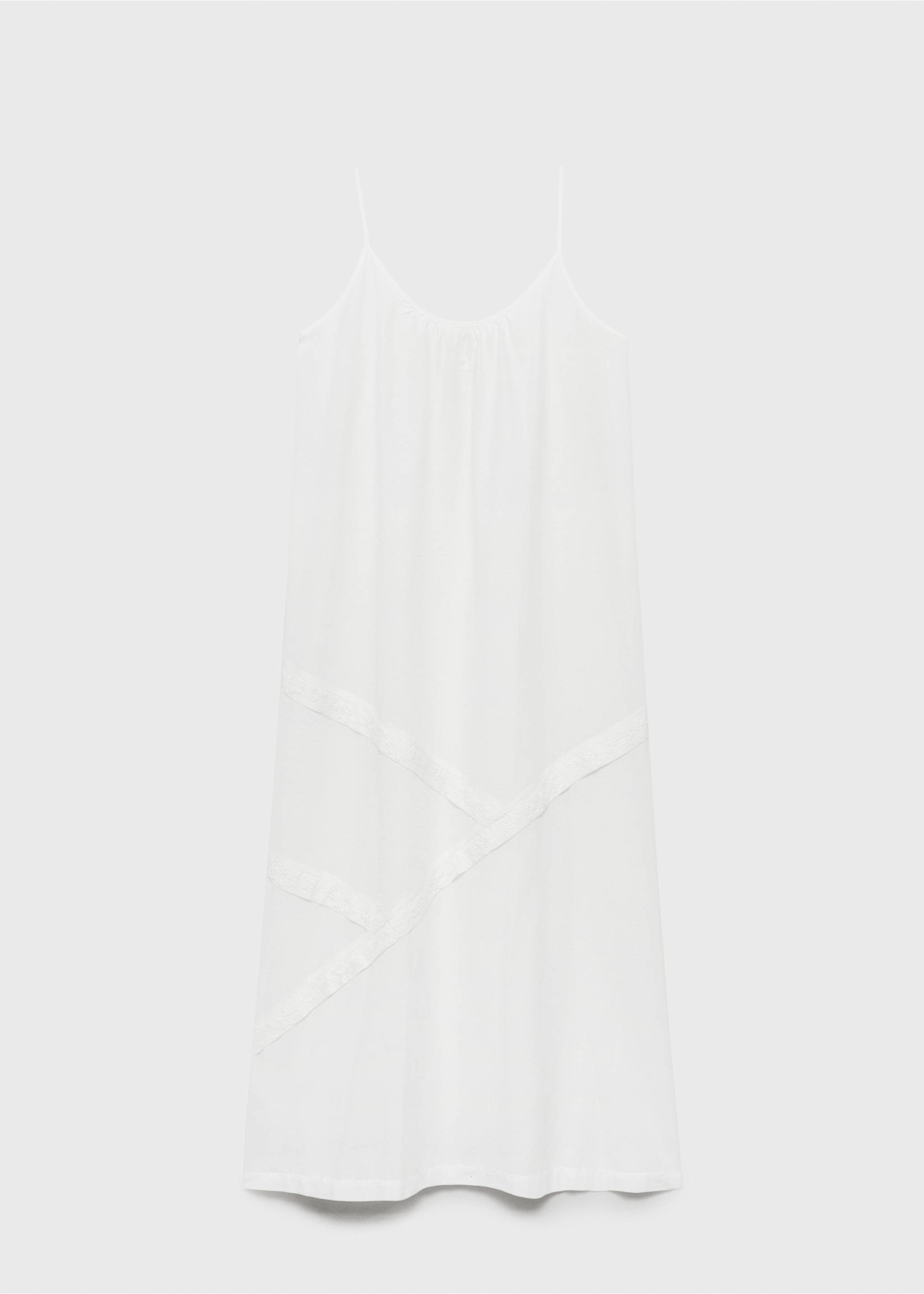 Cotton spaghetti-strap nightgown - Article without model, White. Ref: 87085731-00.