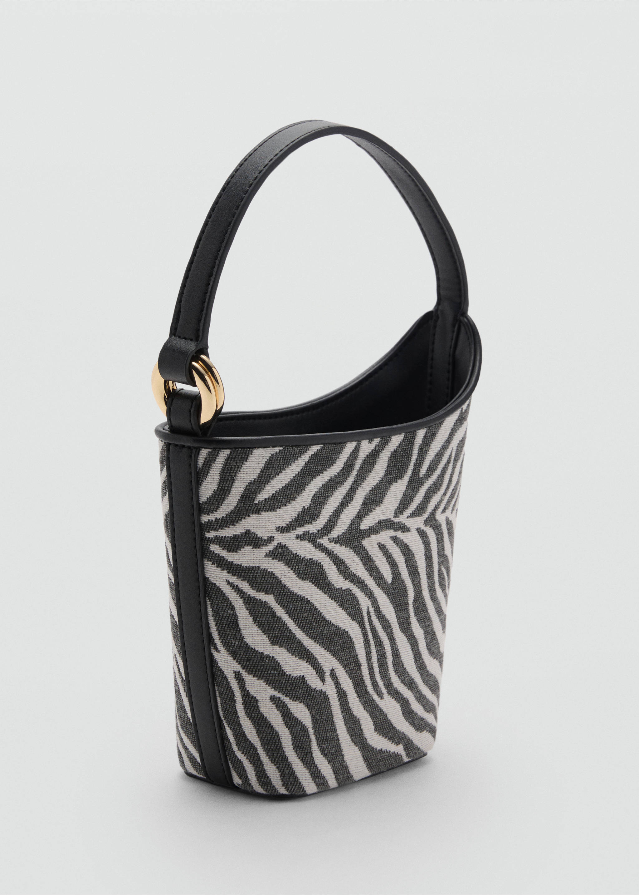 Zebra-print bucket bag - Medium plane, Black. Ref: 87085733-00.