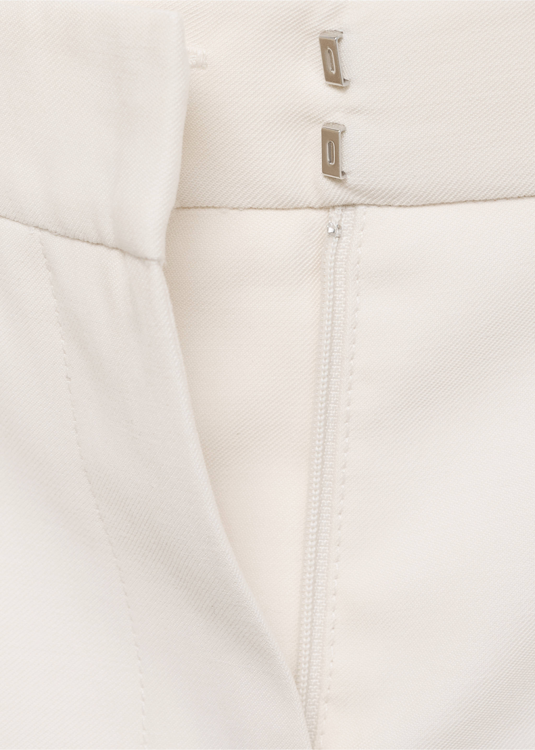 Straight suit trousers - Details of the article 8, Ecru. Ref: 87085735-00.