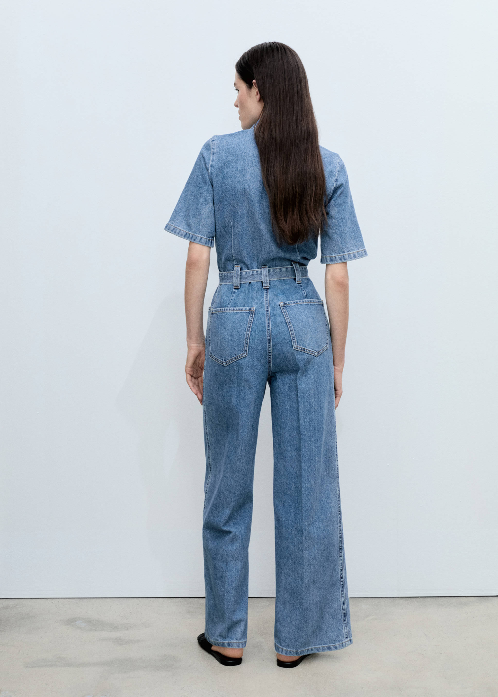 Denim jumpsuit belt - Reverse of the article