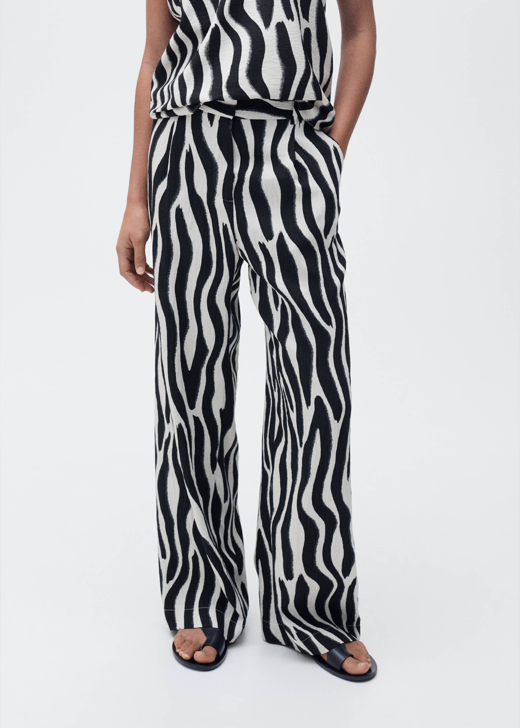 Rechte broek met zebraprint - Middenvlak
