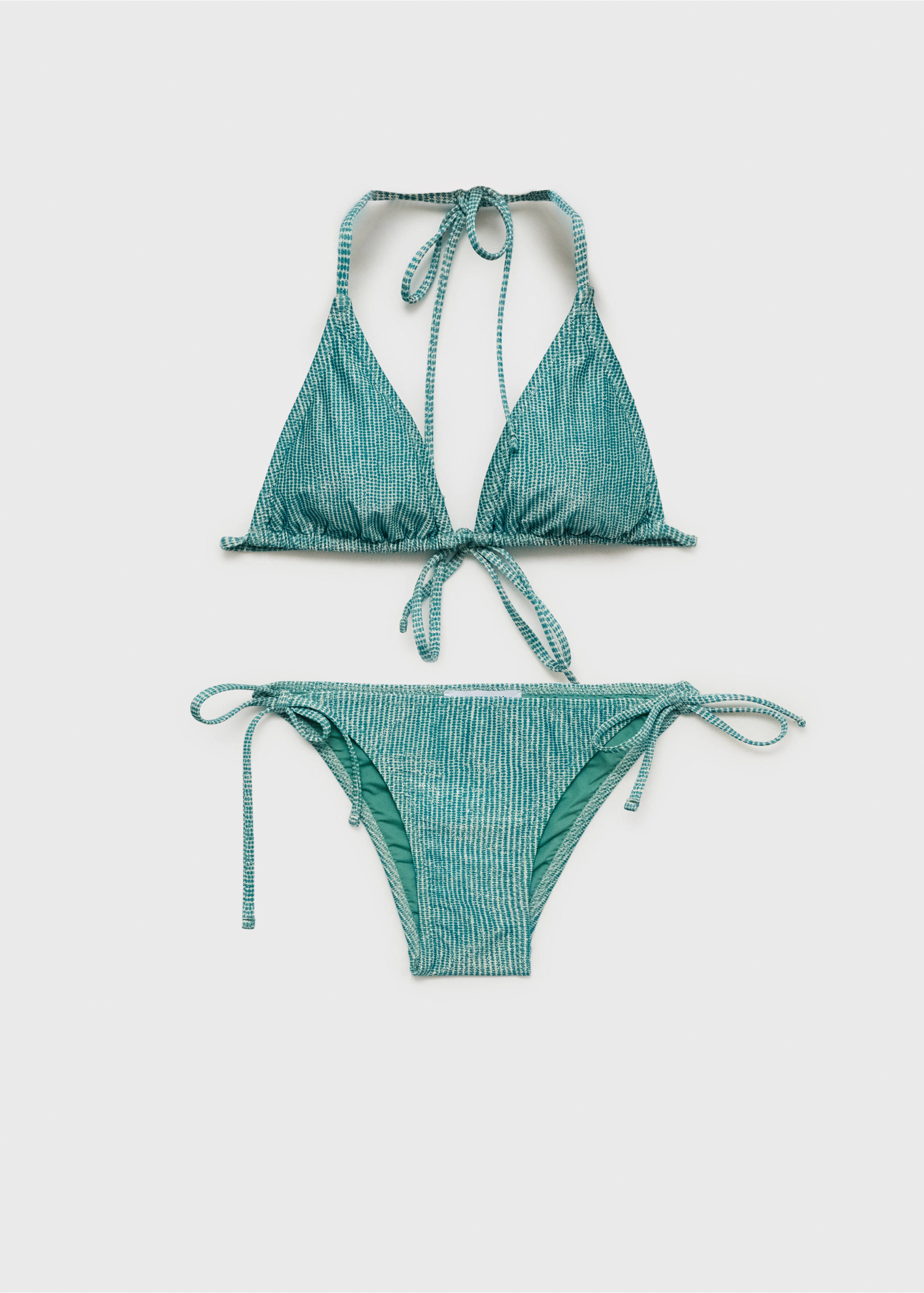 Lurex printed bikini - Article without model, Mint Green. Ref: 87085743-00.