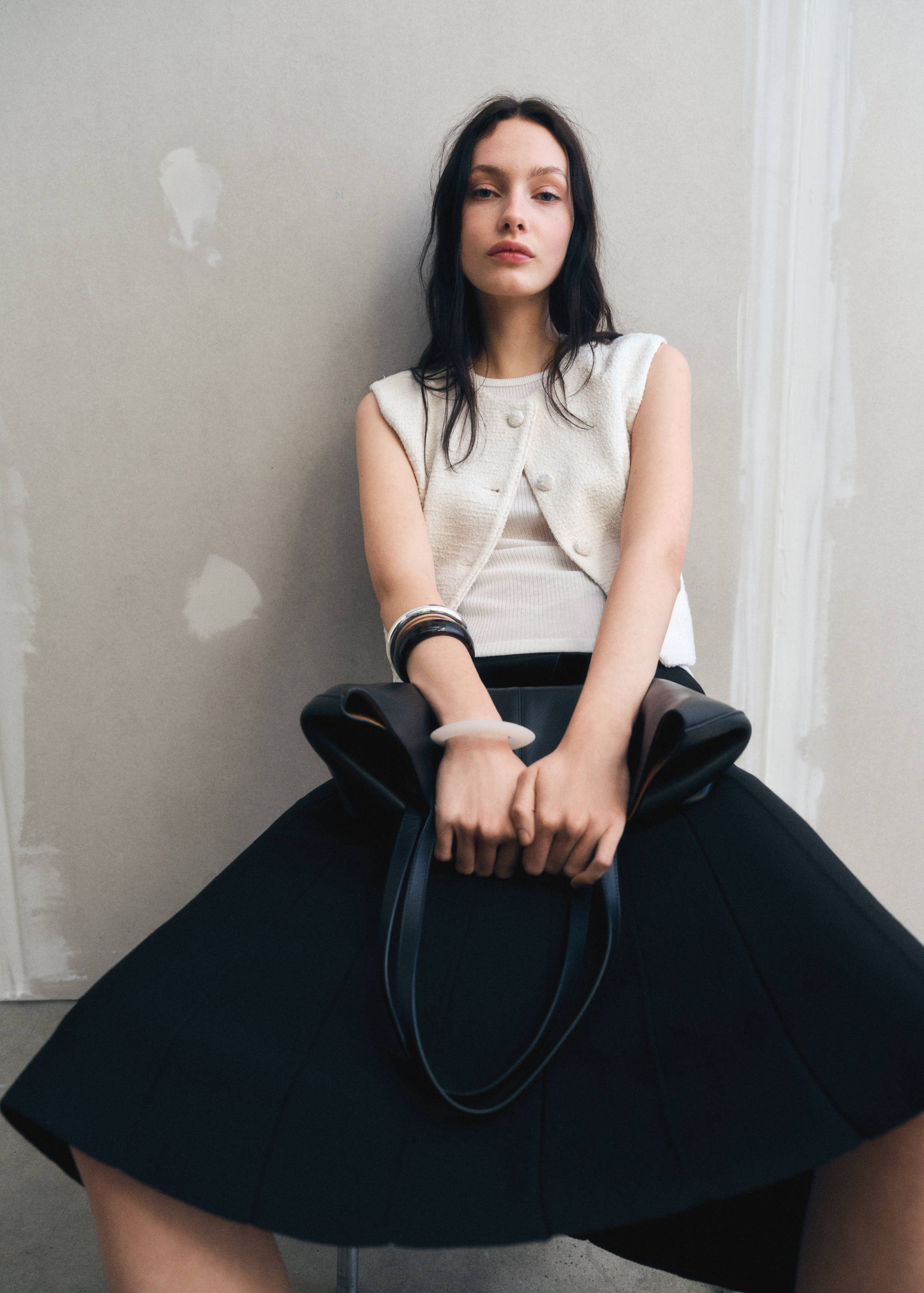 Chaleco tweed botones - Detalle del artículo 7, Crudo. Ref: 87085744-00.