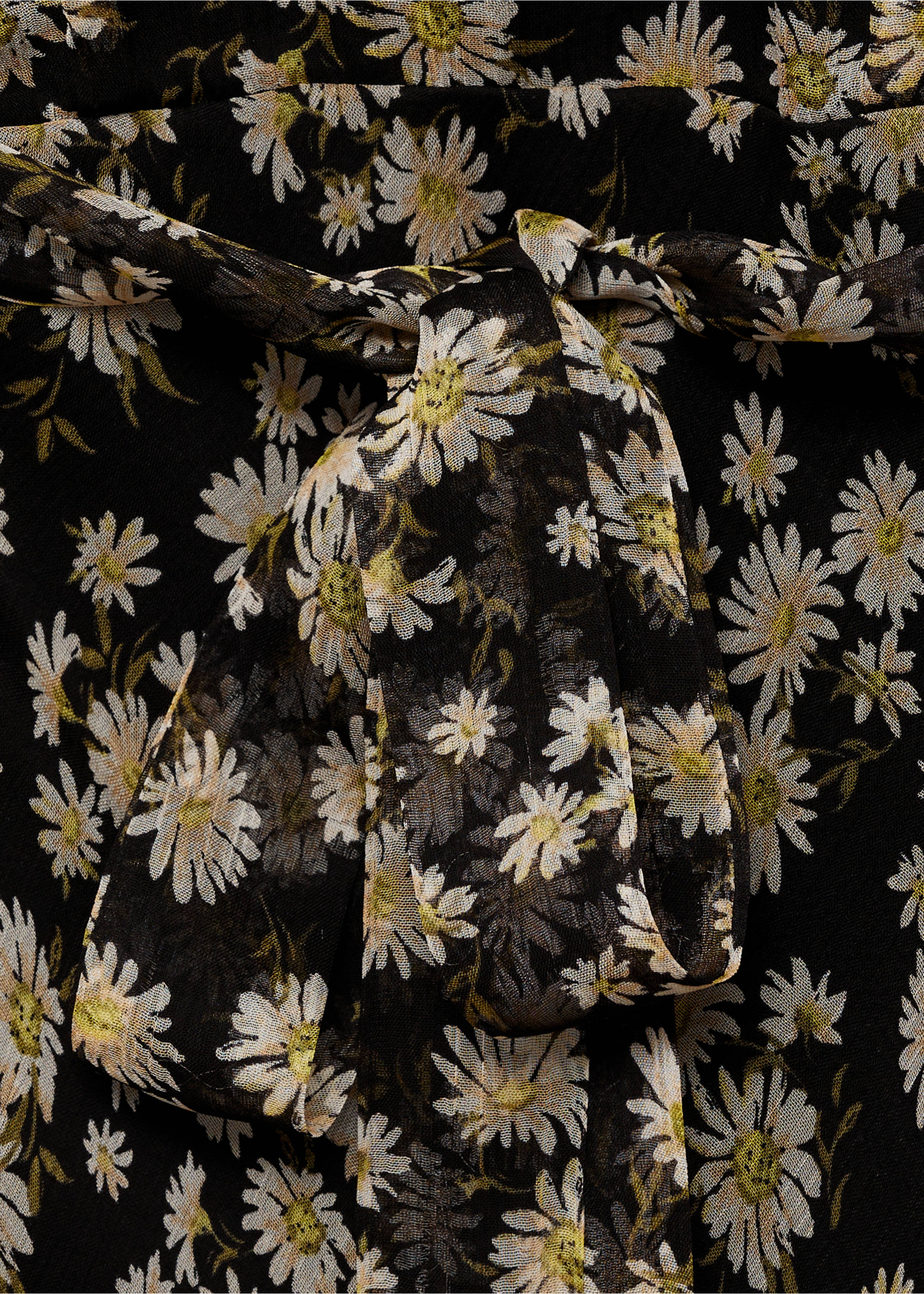 Floral-print straight-fit midi-dress - Details of the article 0, Black. Ref: 87085745-00.