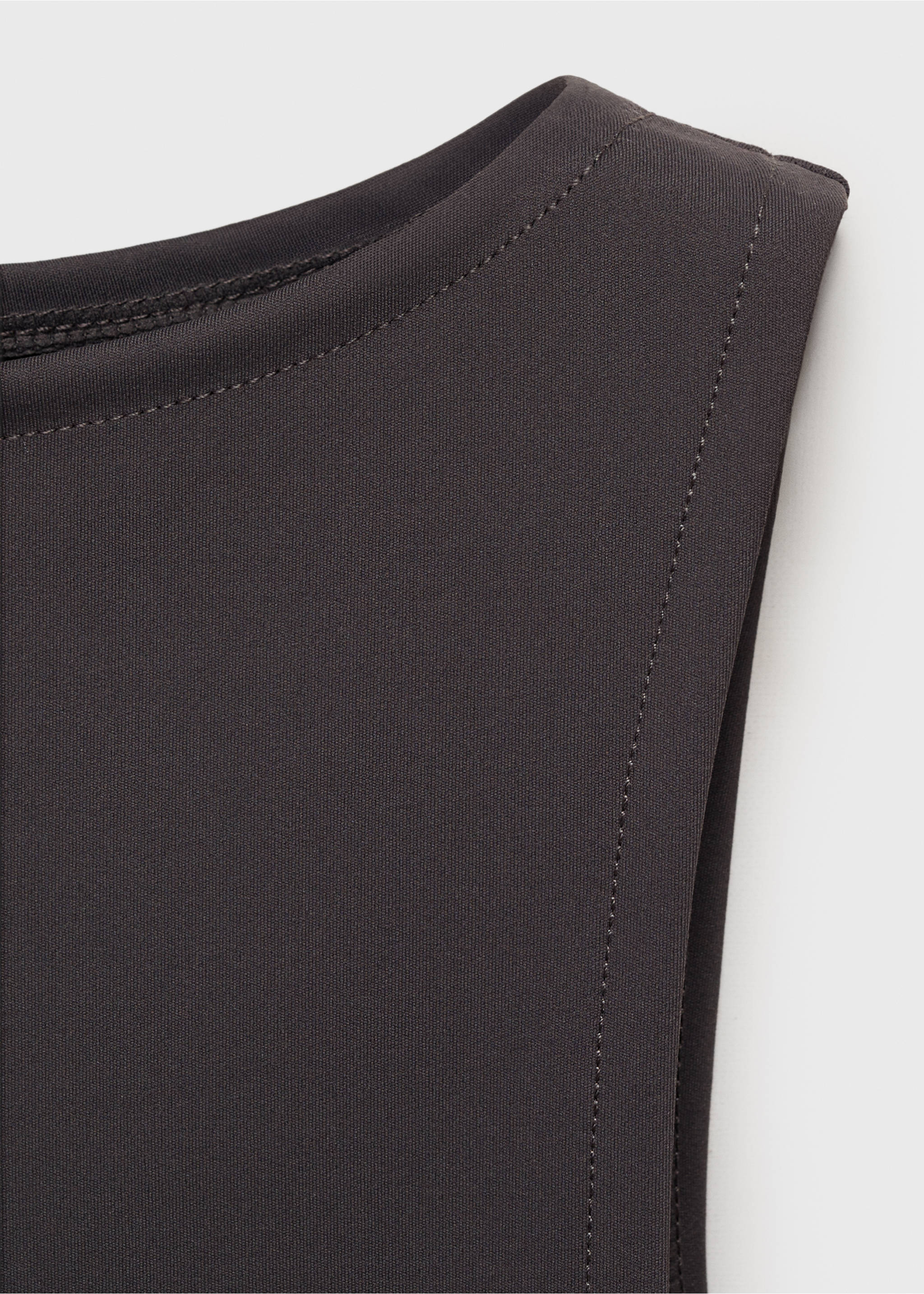 Boat-neck strapless top - Details of the article 8, Grey. Ref: 87085746-00.