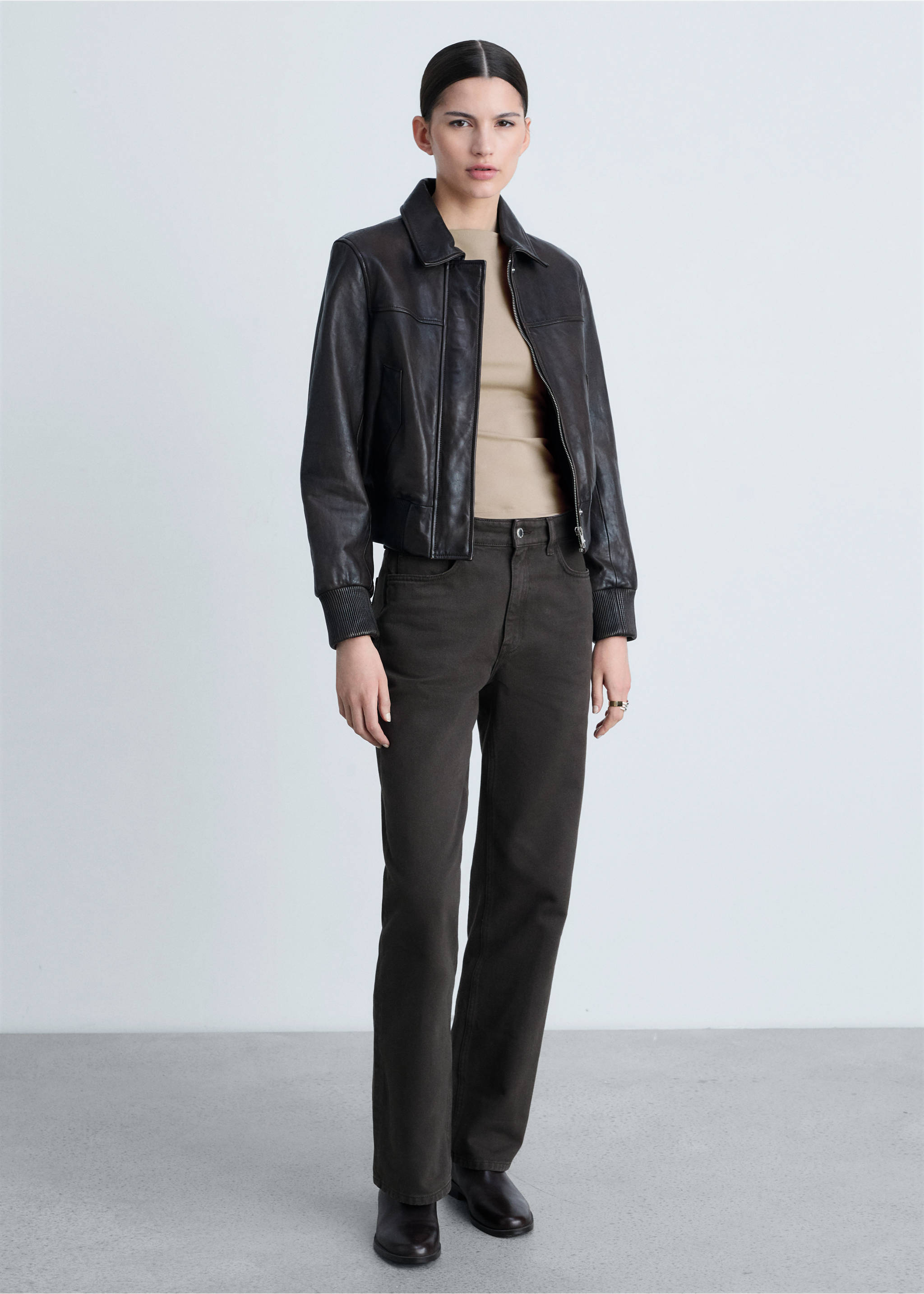 Boat-neck strapless top - General plane, Light/Pastel Brown. Ref: 87085746-00.