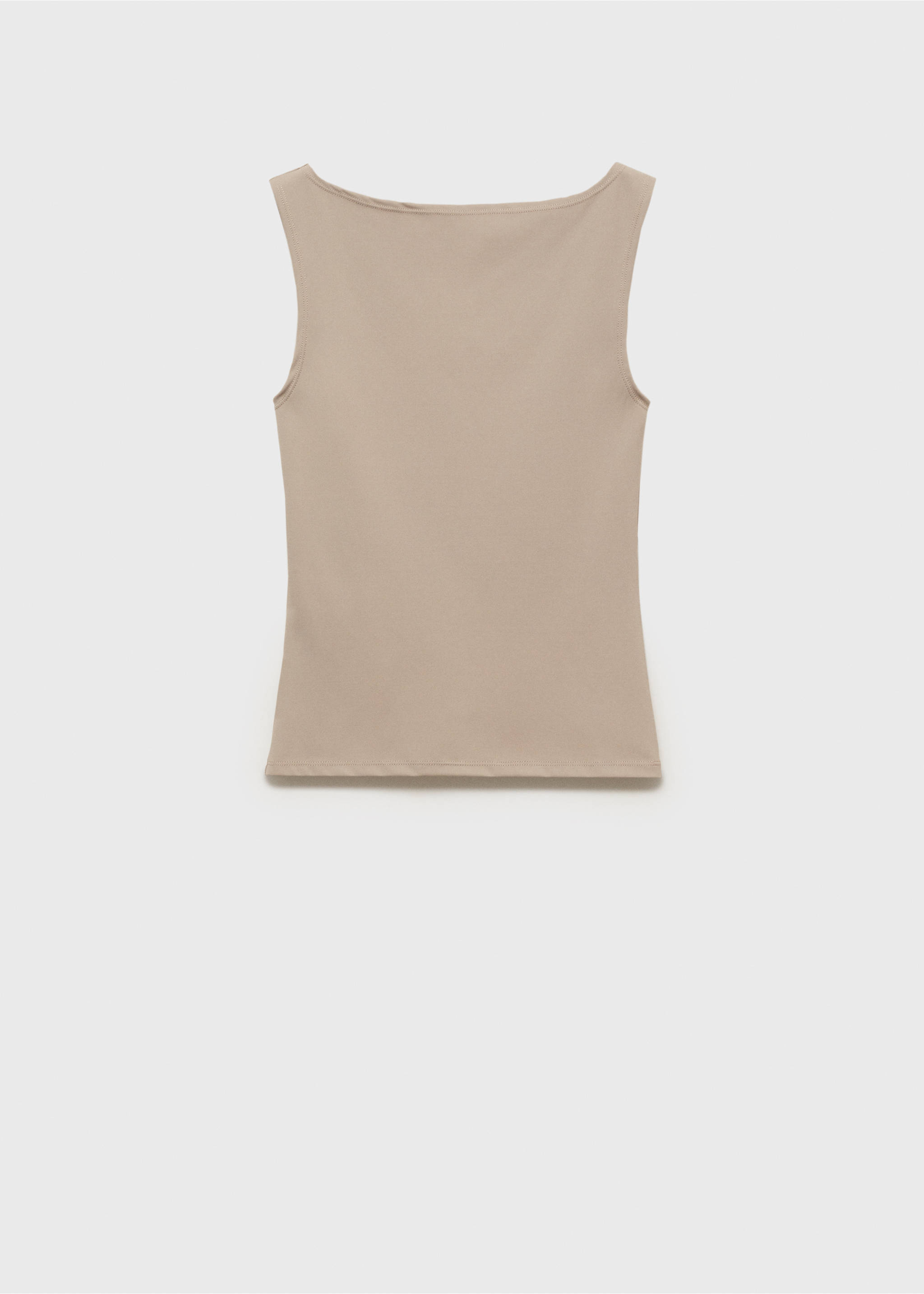 Boat-neck strapless top - Article without model, Light/Pastel Brown. Ref: 87085746-00.