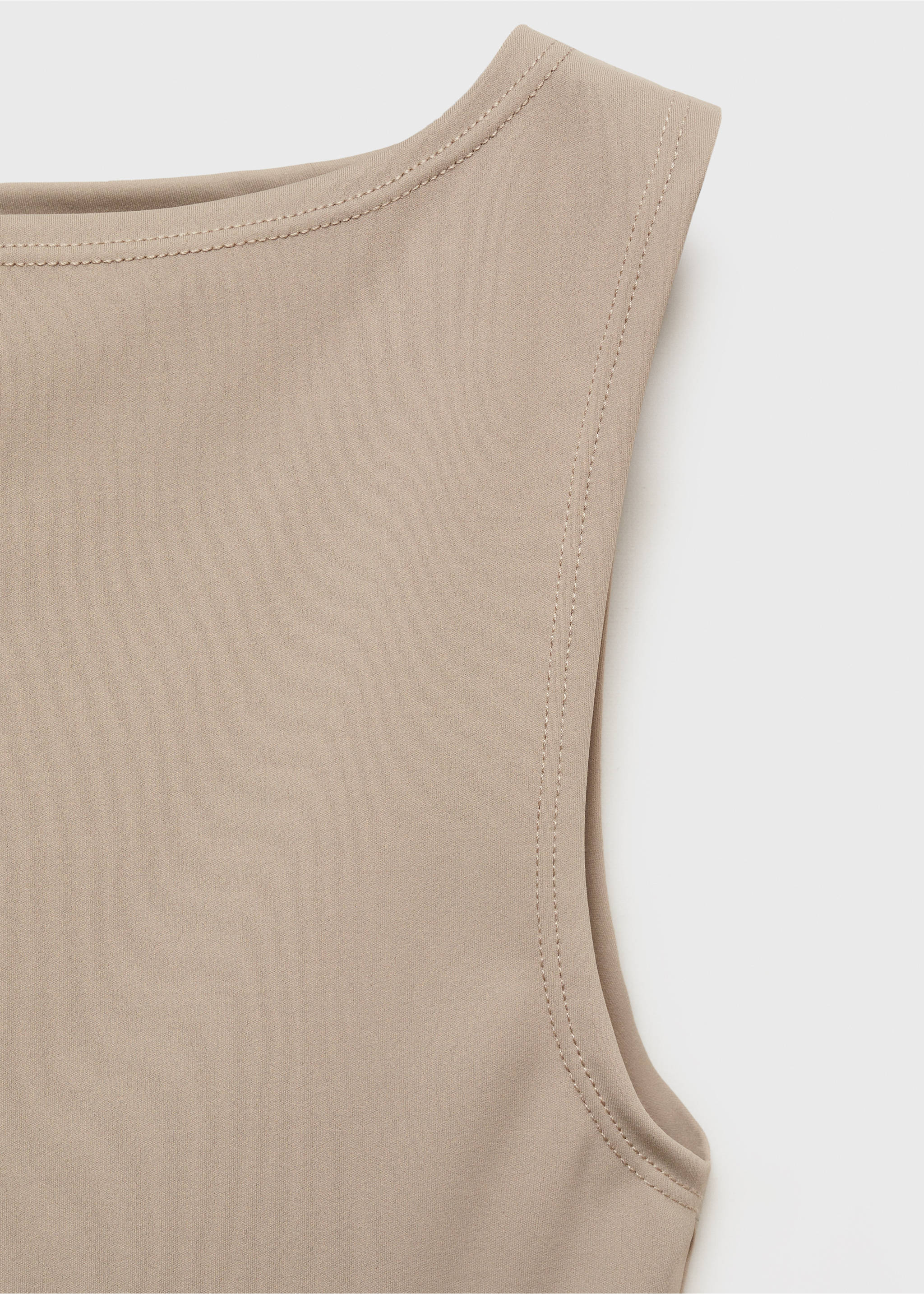 Boat-neck strapless top - Details of the article 8, Light/Pastel Brown. Ref: 87085746-00.