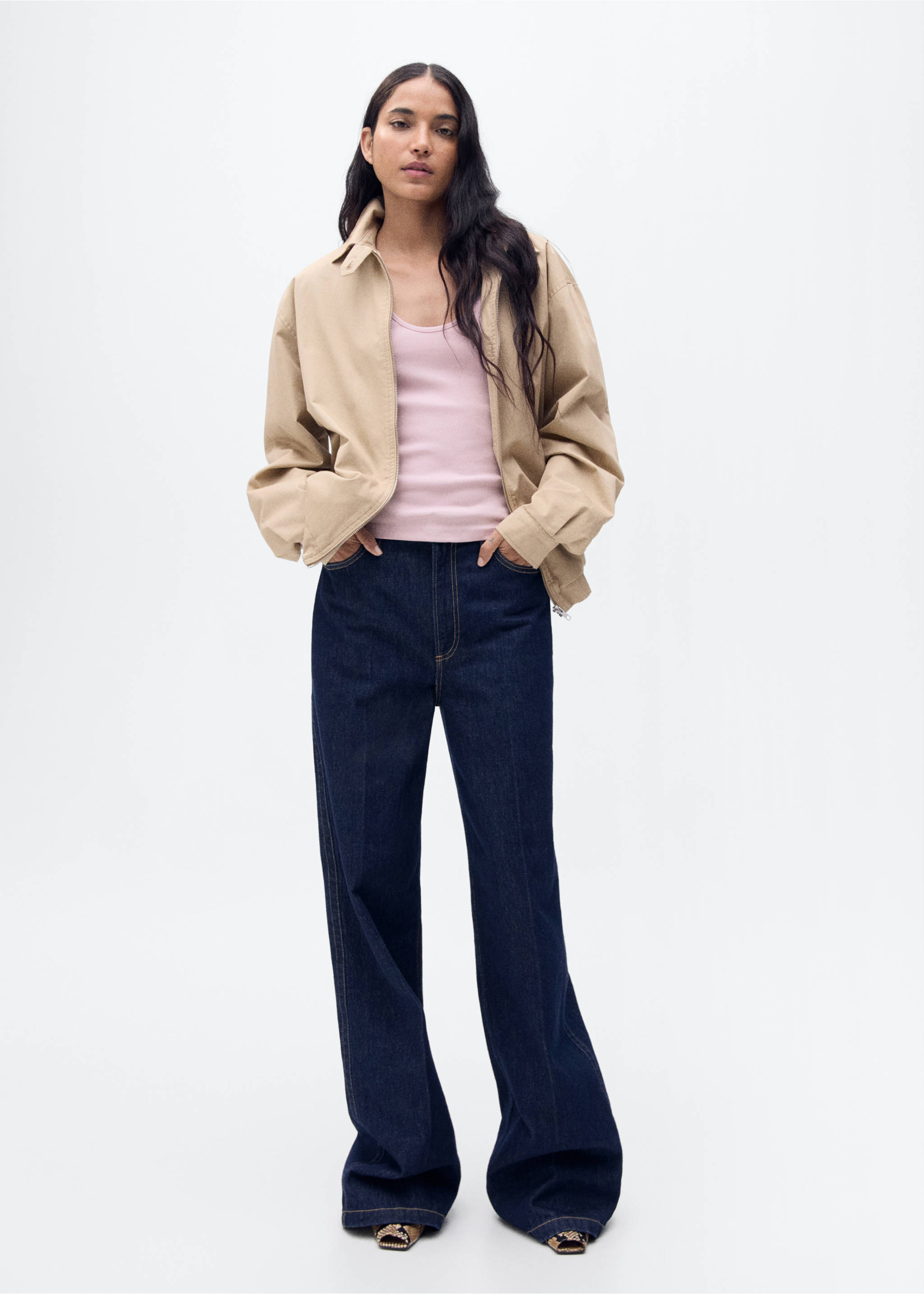 Cotton top with wide straps - General plane, Pink. Ref: 87085747-00.