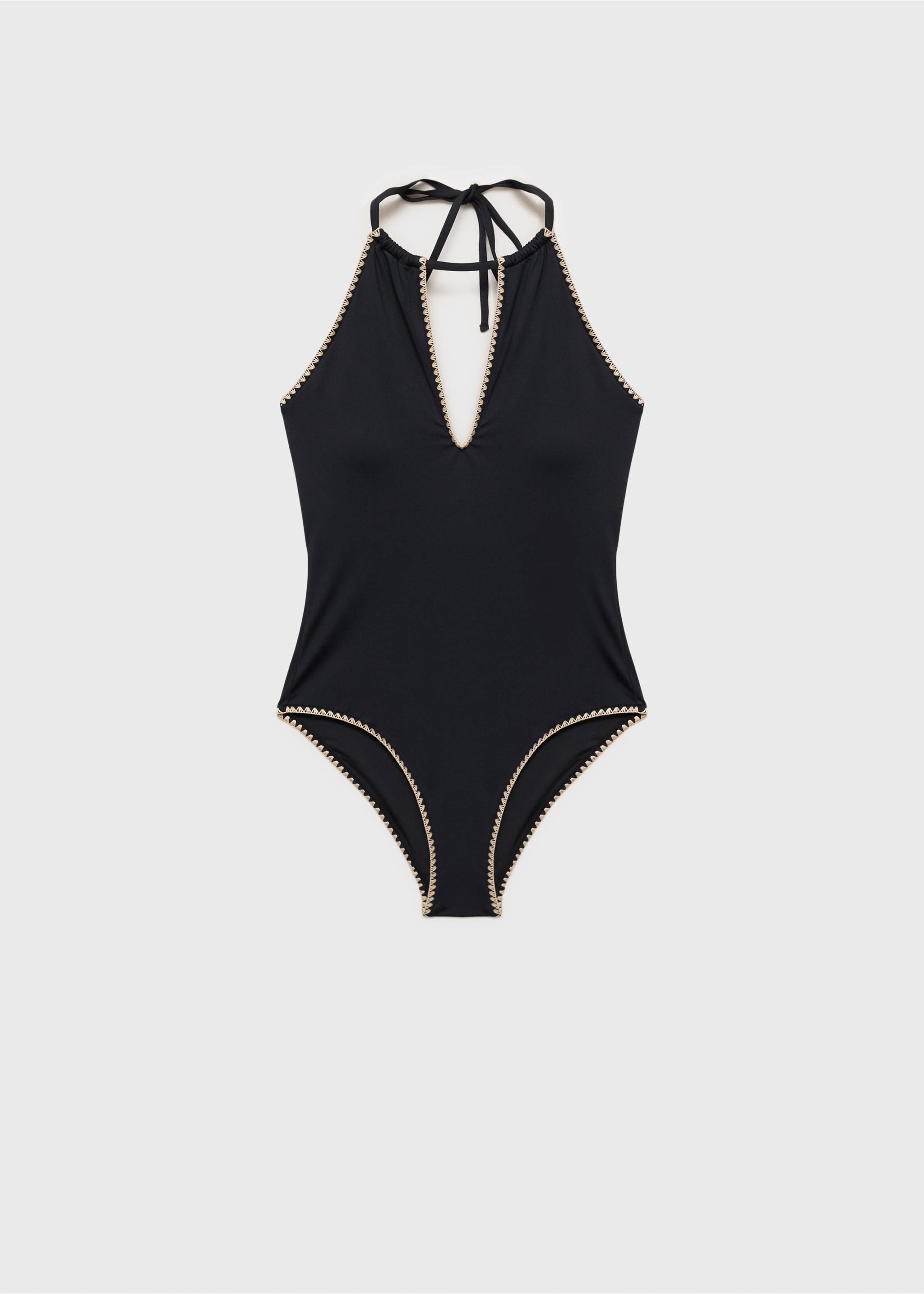 Bañador cuello halter - Artículo sin modelo, Negro. Ref: 87085748-00.