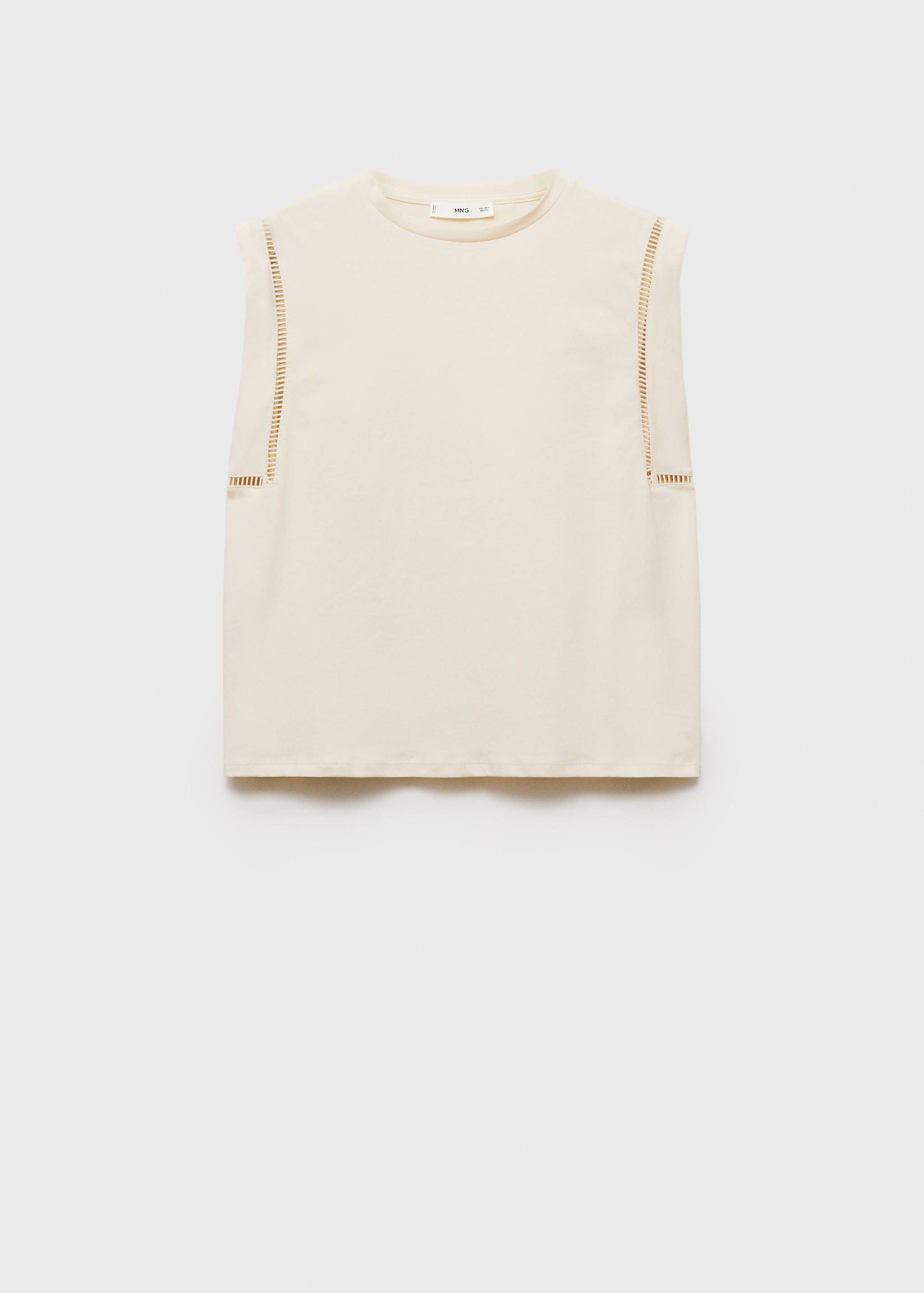 Cotton t-shirt with openwork trim - Article without model