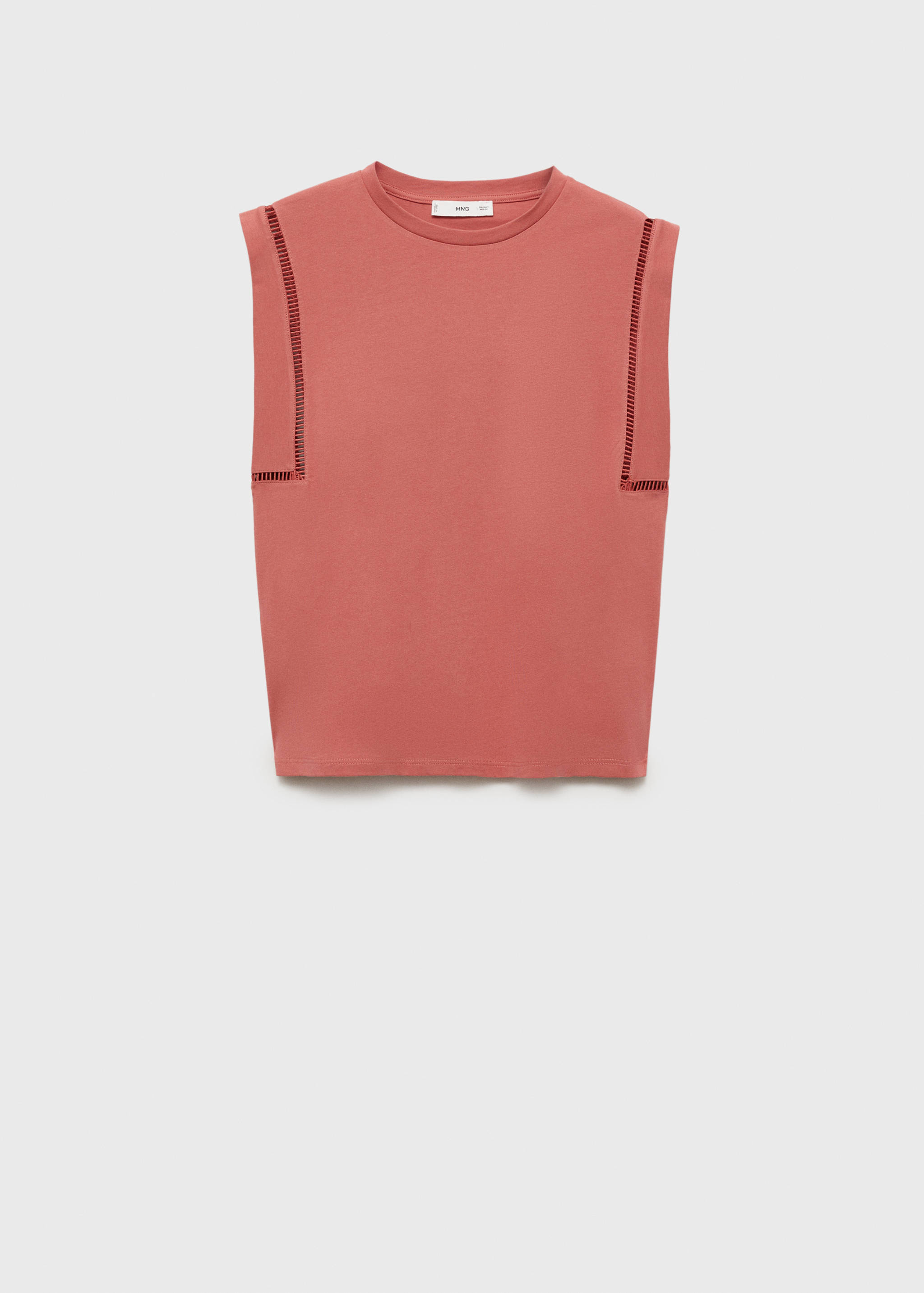 Cotton t-shirt with openwork trim - Article without model