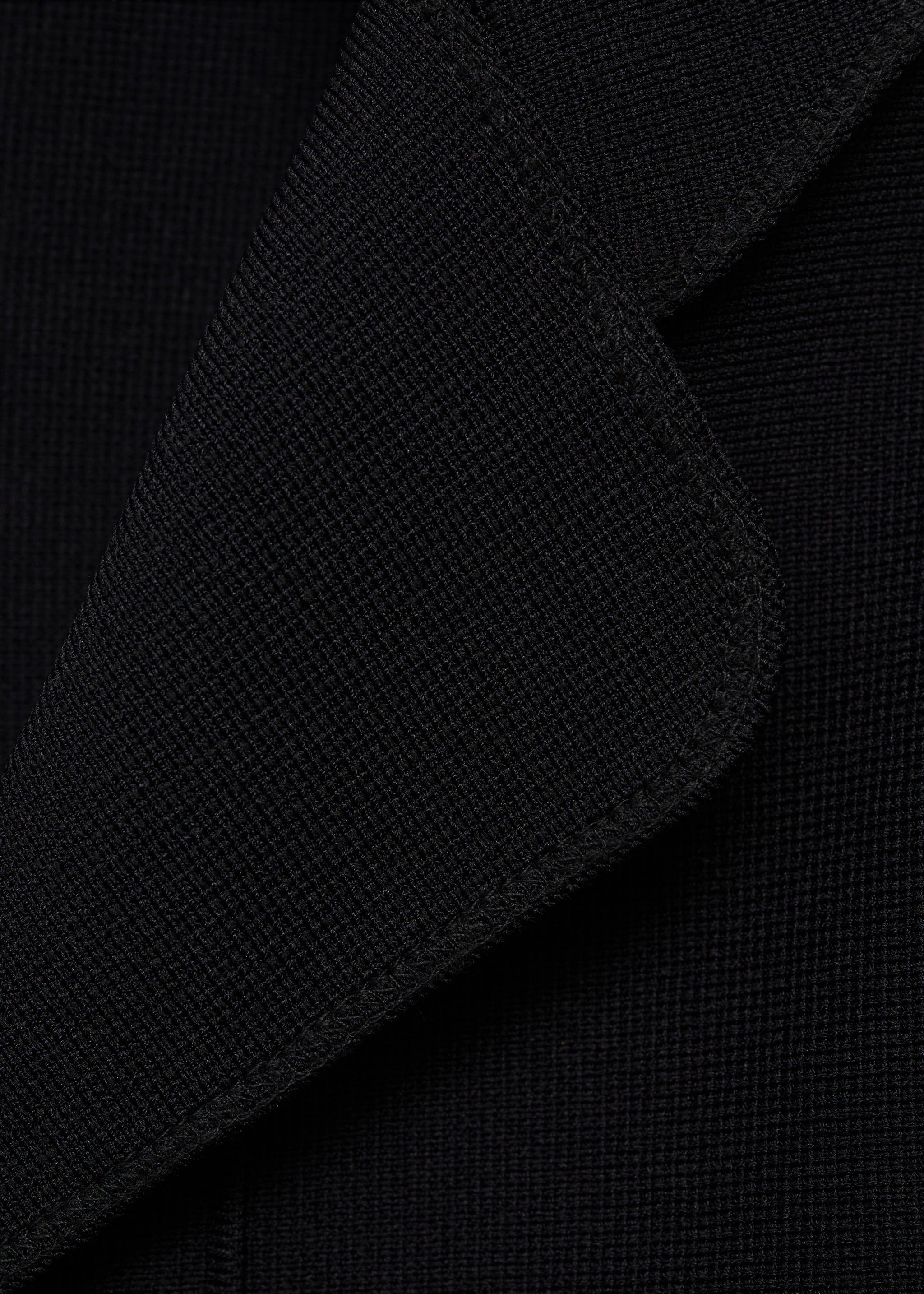 Knitted jacket with lapel collar - Details of the article 8, Black. Ref: 87085754-00.