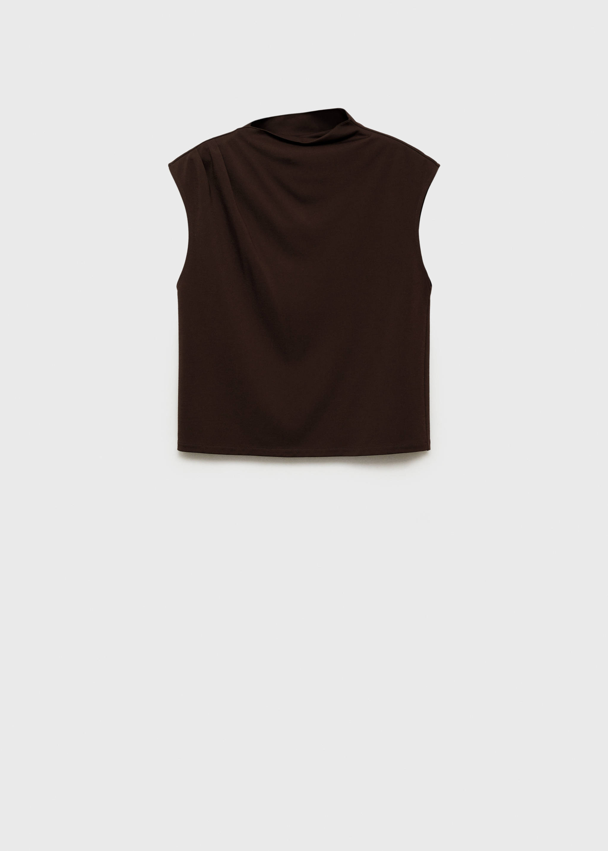 T-shirt with gathered asymmetrical neck - Article without model