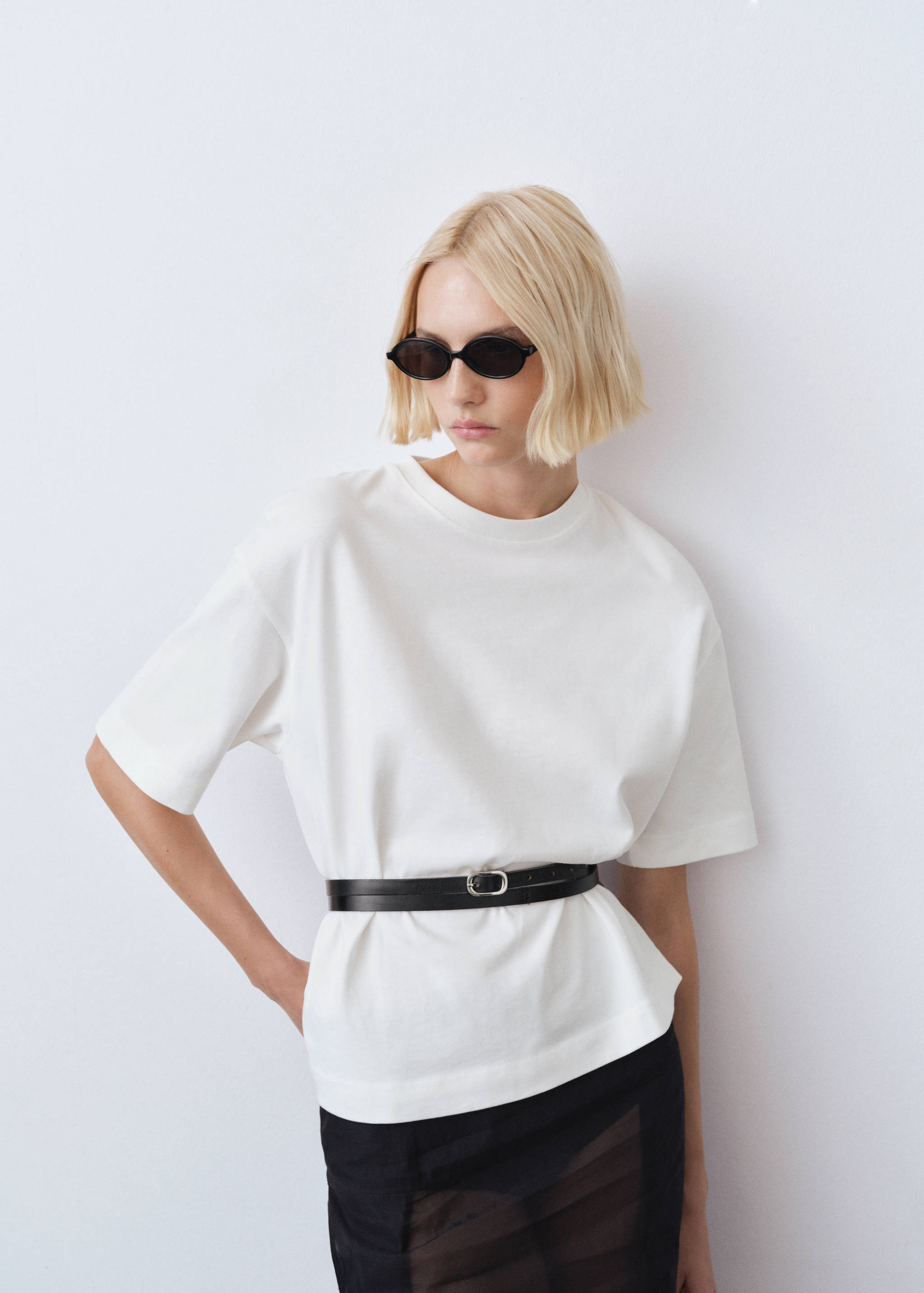 T-shirt en coton oversize - Plan moyen