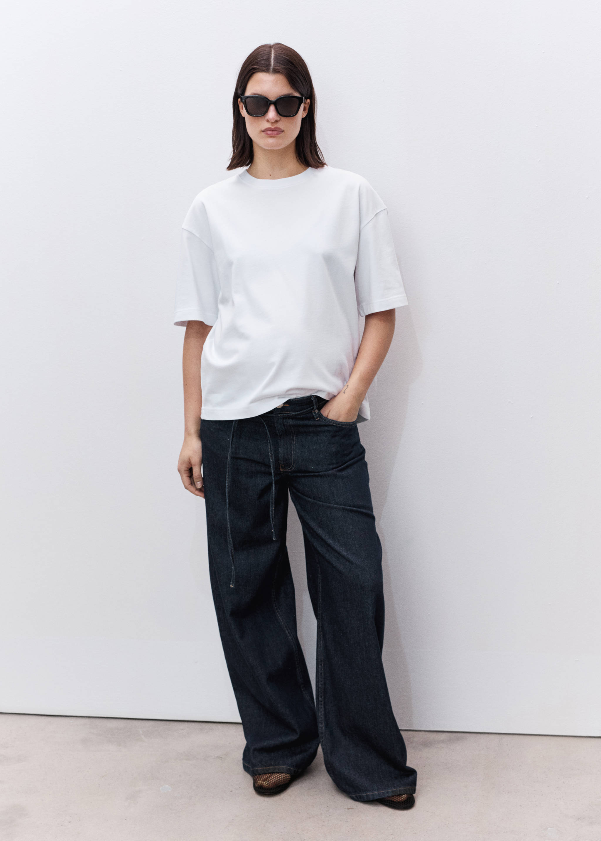 Oversized cotton maternity t-shirt - General plane