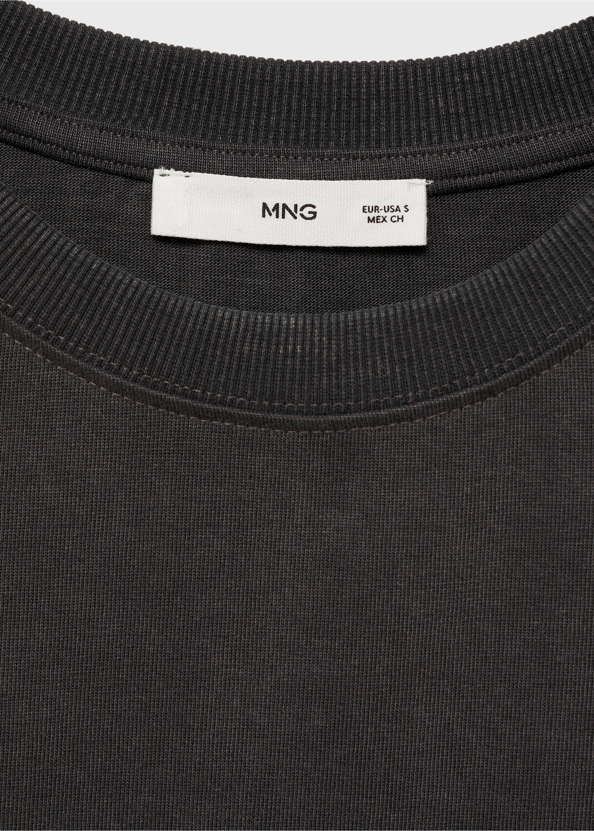 Oversized cotton maternity t-shirt - Details of the article 8, Charcoal. Ref: 87085757-00.