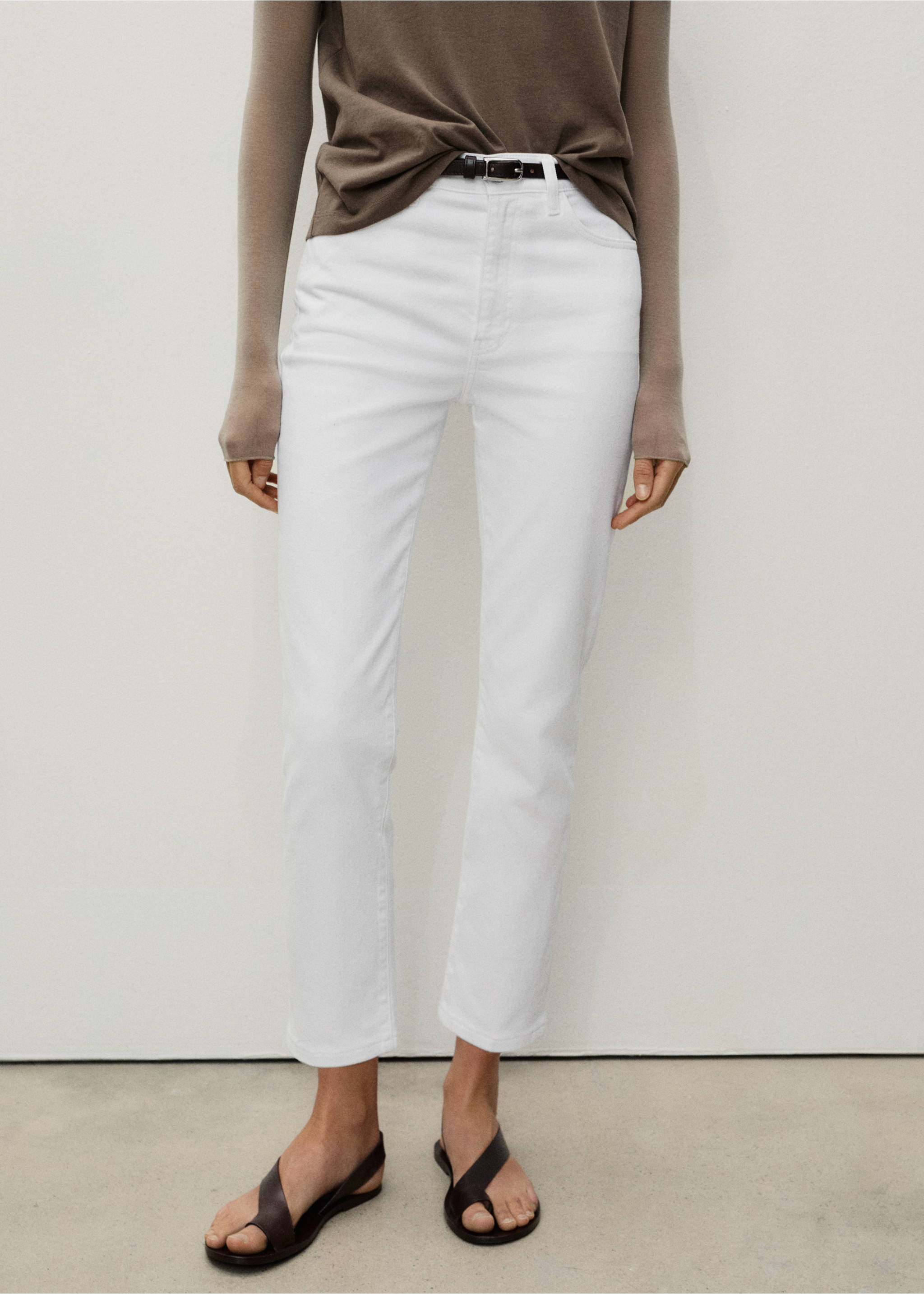 Jean Claudia slim crop - Plan moyen, Blanc. Ref: 87085758-00.