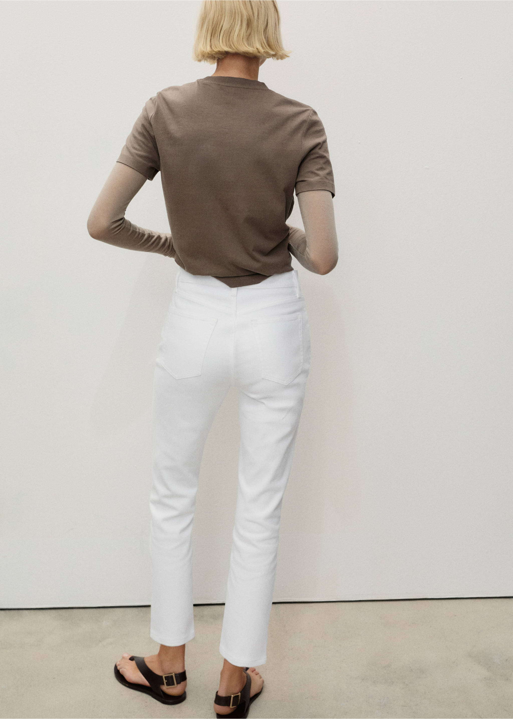 Jean Claudia slim crop - Verso de l’article, Blanc. Ref: 87085758-00.