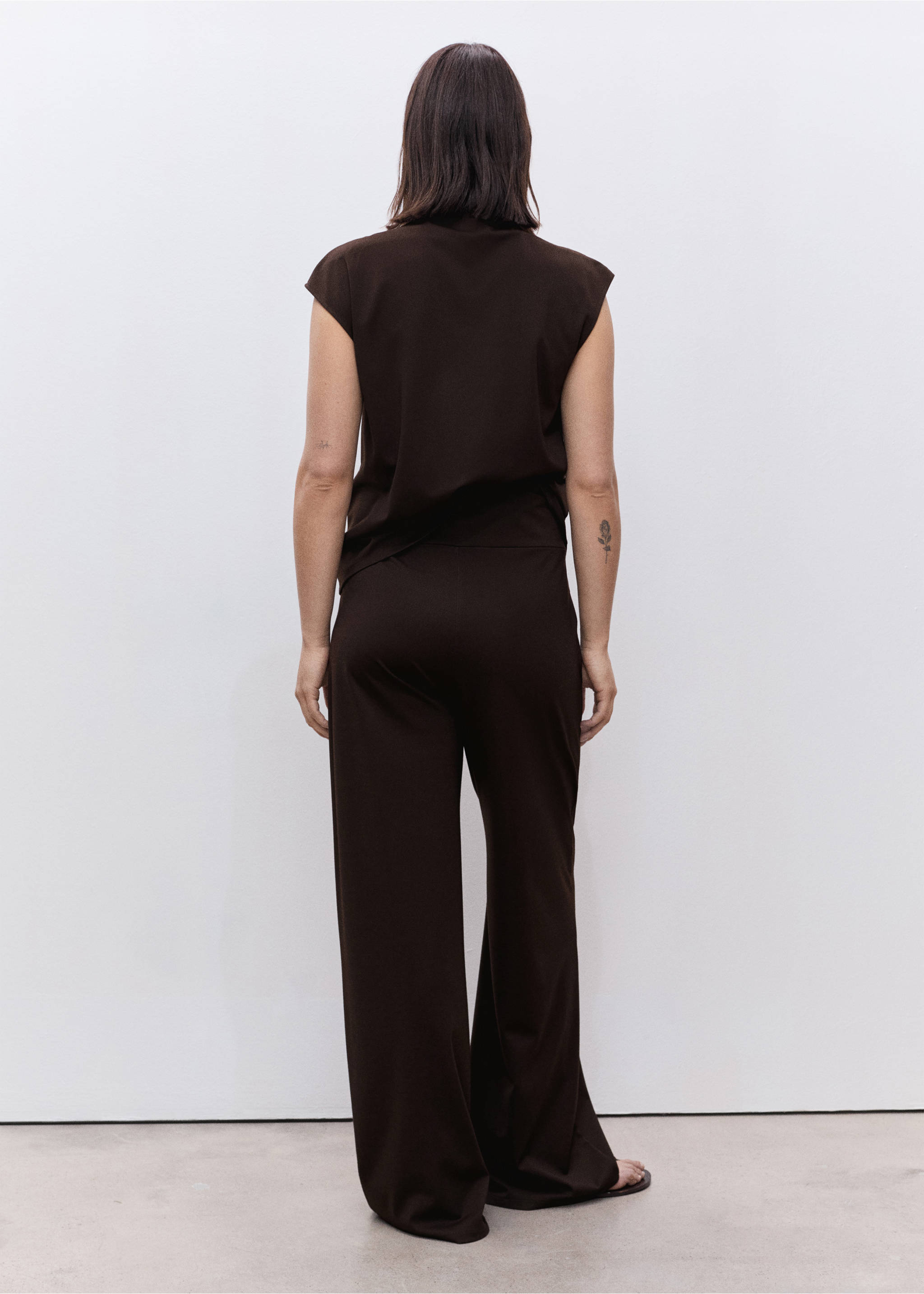 Pantalon de grossesse coupe large - Verso de l’article, Chocolat. Ref: 87085759-00.