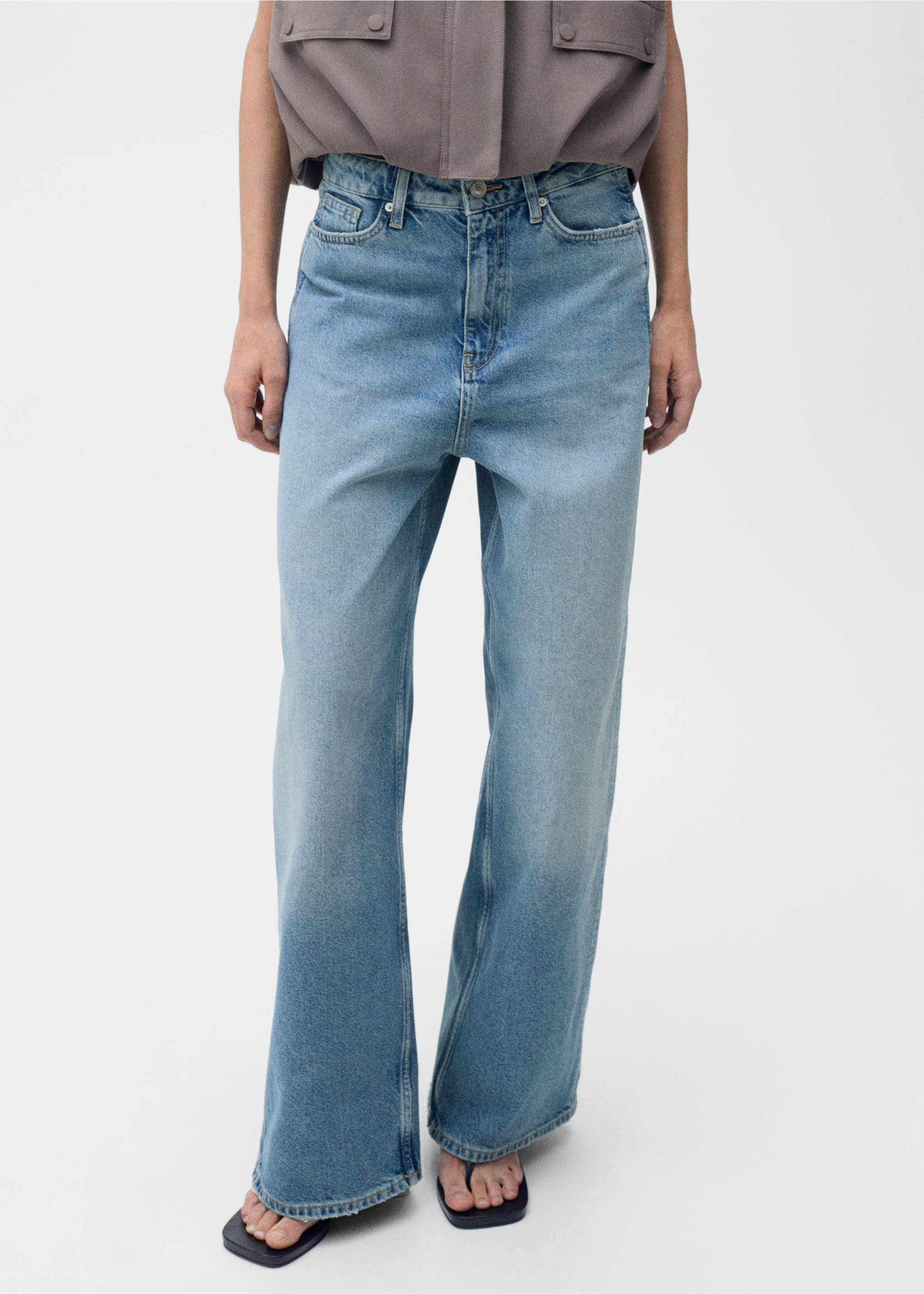 High-rise balloon jeans - Medium plane, Medium Blue. Ref: 87085760-00.