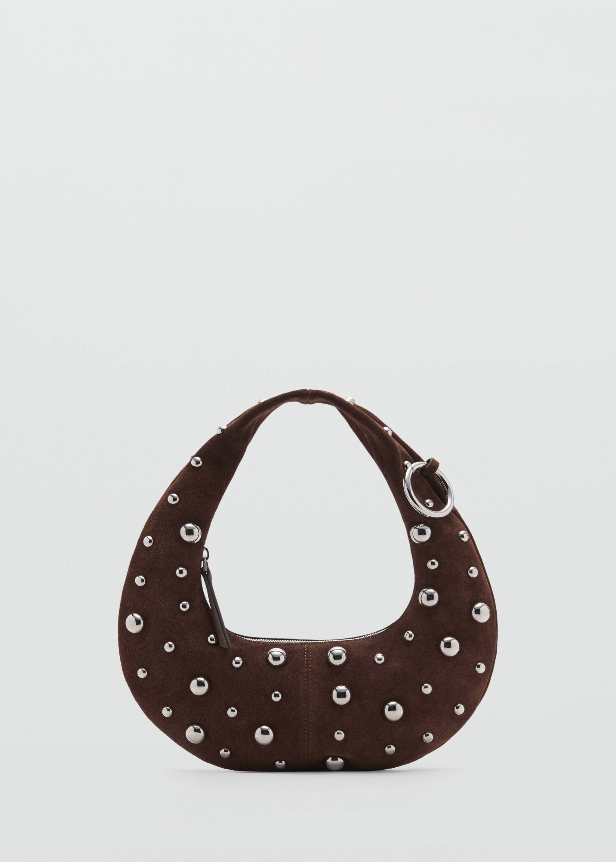 Leather handbag with metallic-balls appliqué - Article without model