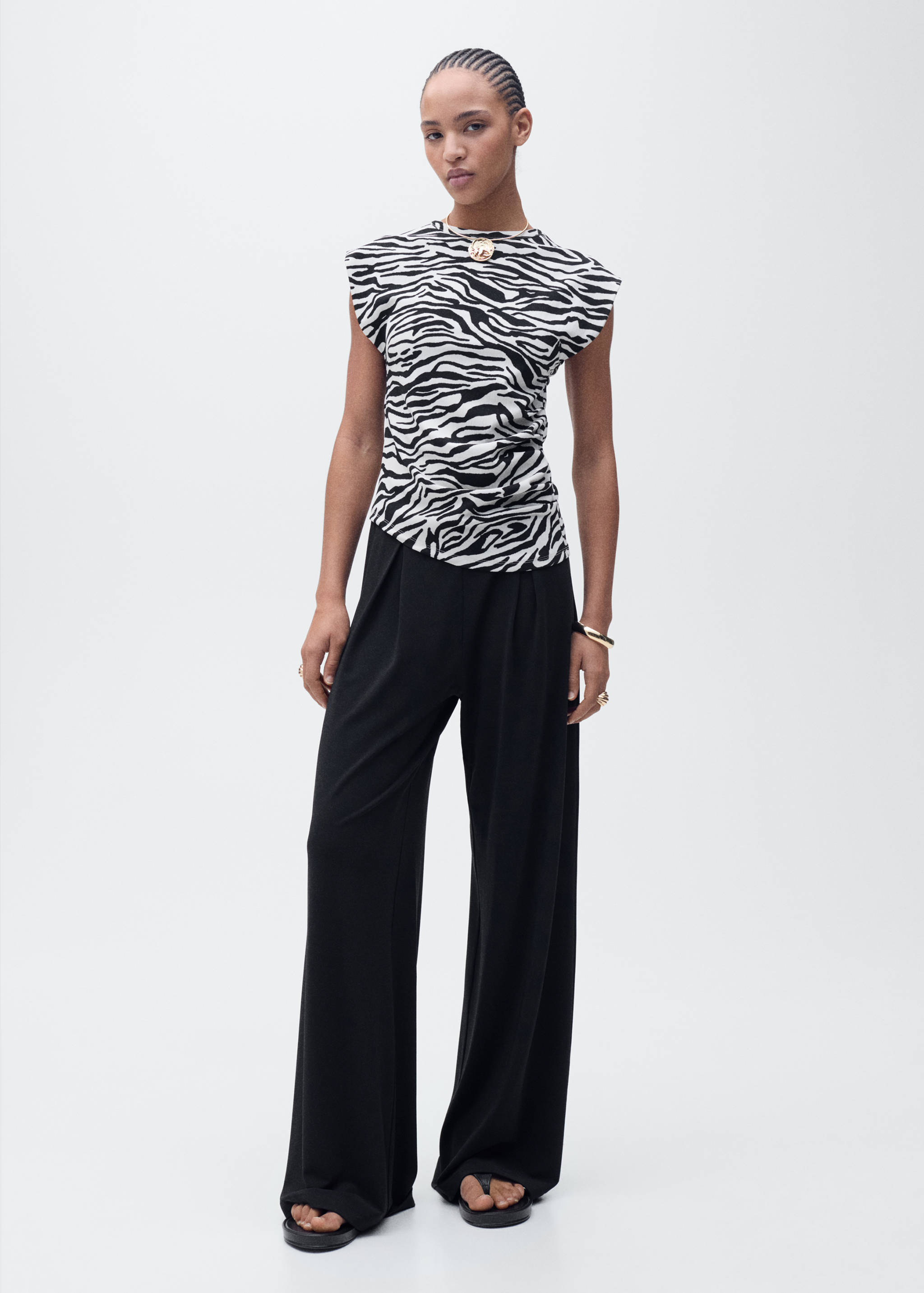 Camiseta drapeada sin mangas - Plano general