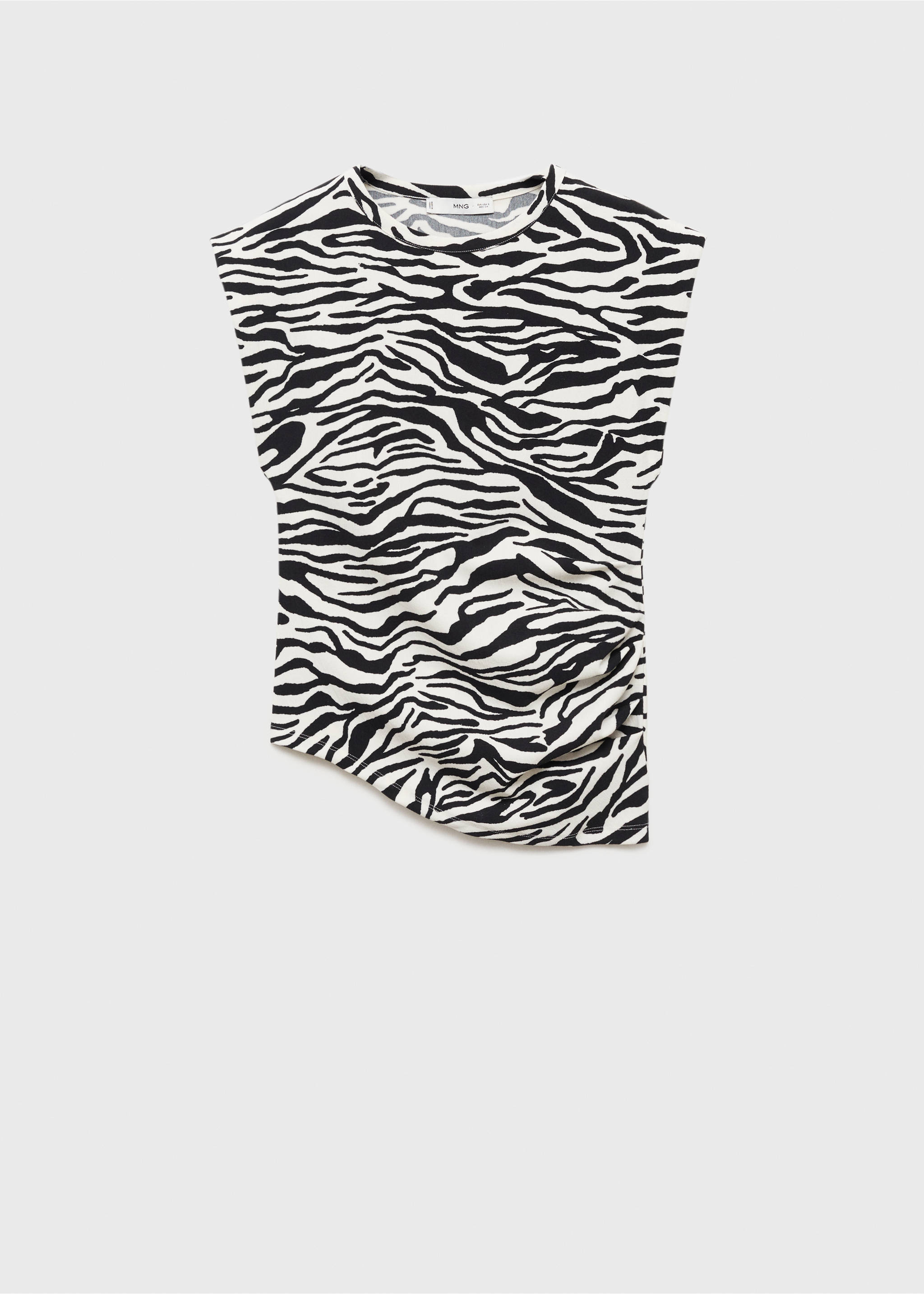 Draped sleeveless t-shirt - Article without model, Black. Ref: 87085764-00.