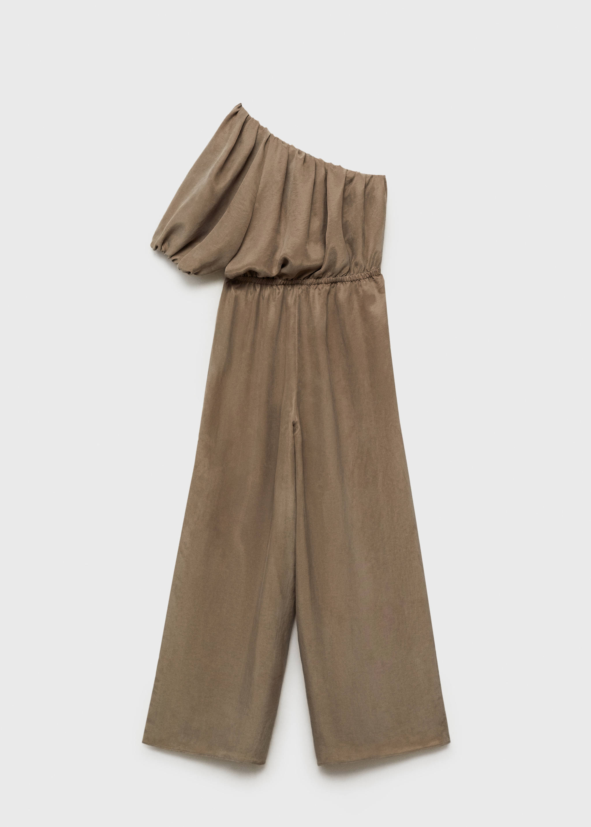 Long jumpsuit with asymmetrical gathered collar - Article without model