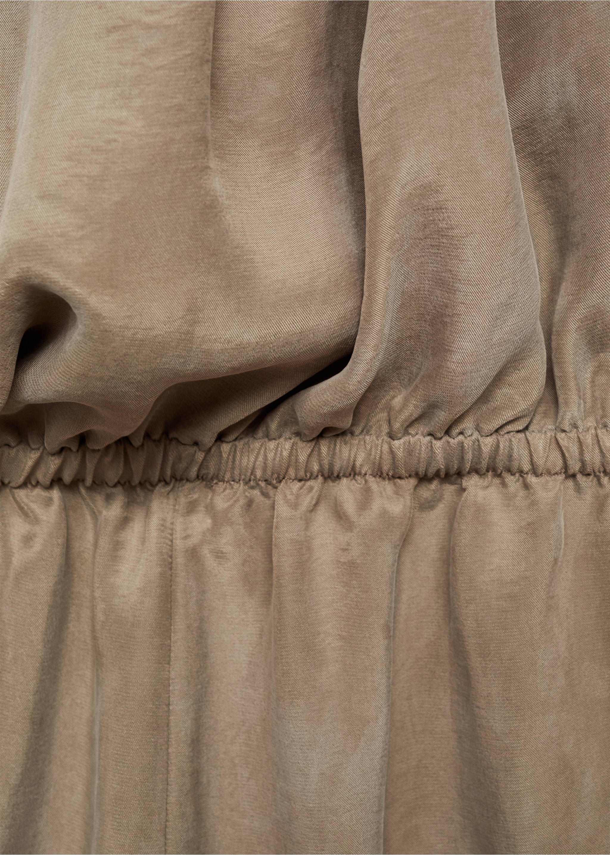 Long jumpsuit with asymmetrical gathered collar - Details of the article 0, Light/Pastel Grey. Ref: 87085766-00.
