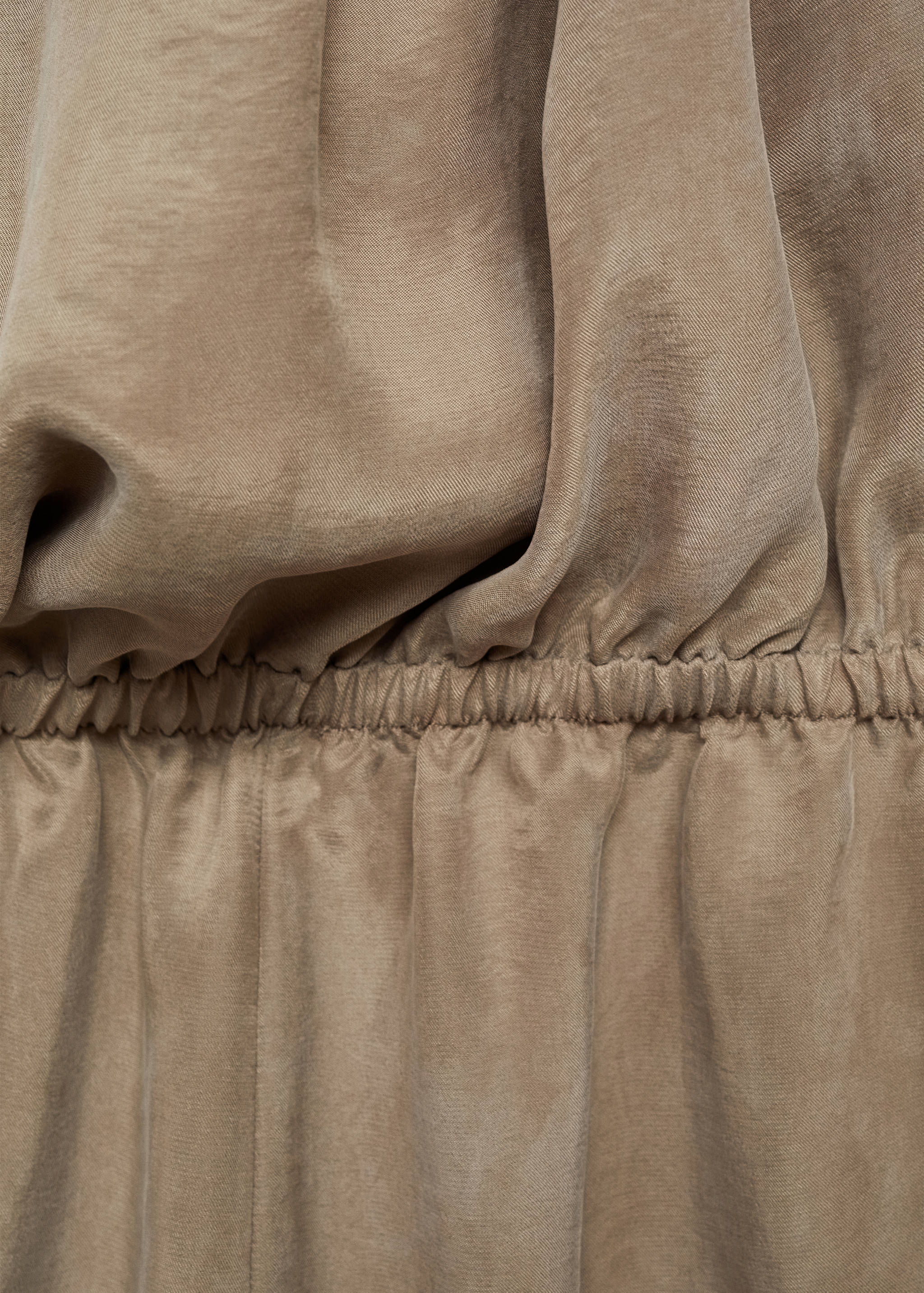 Long jumpsuit with asymmetrical gathered collar - Details of the article 0