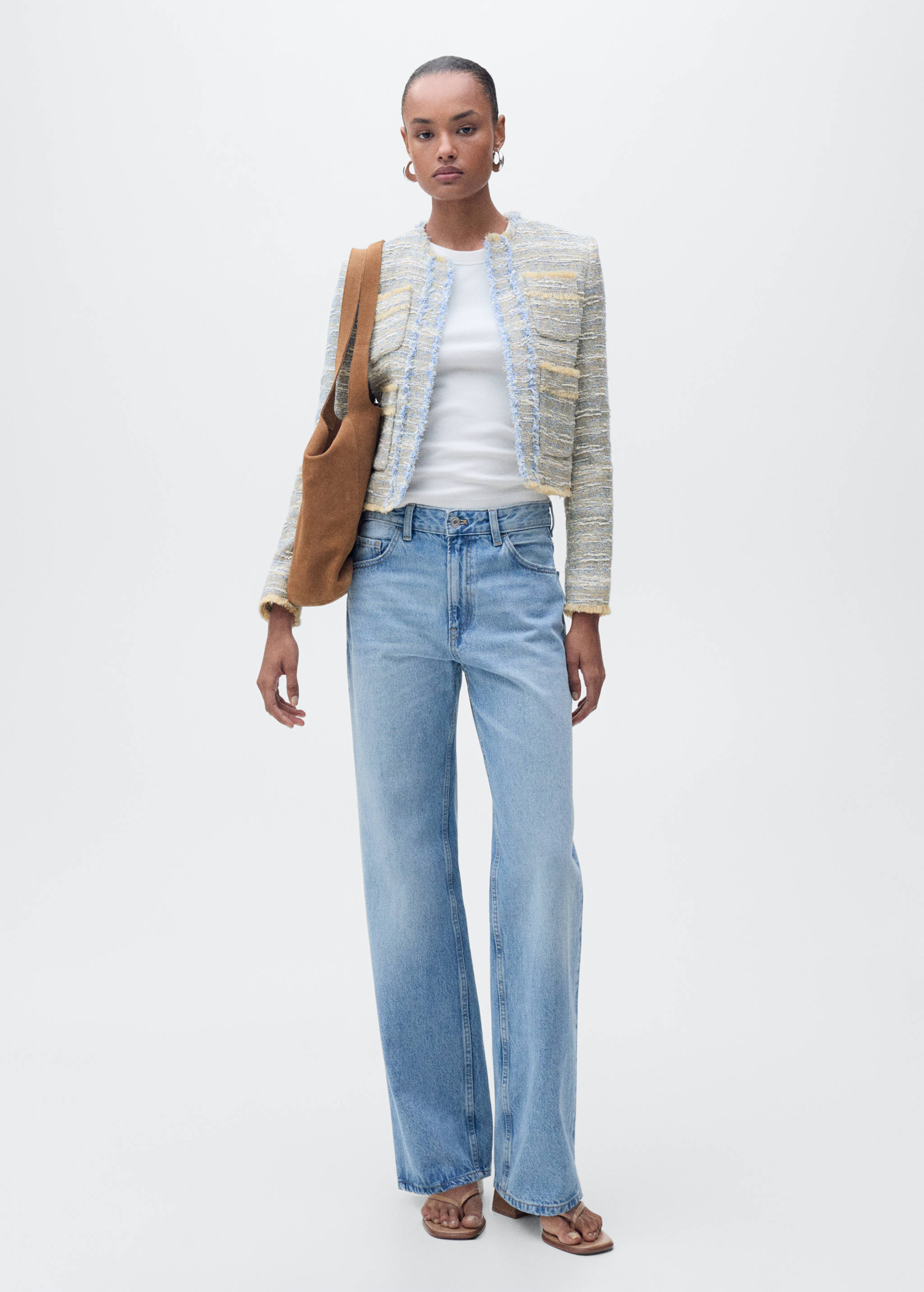 Tweed jacket with frayed ends - General plane